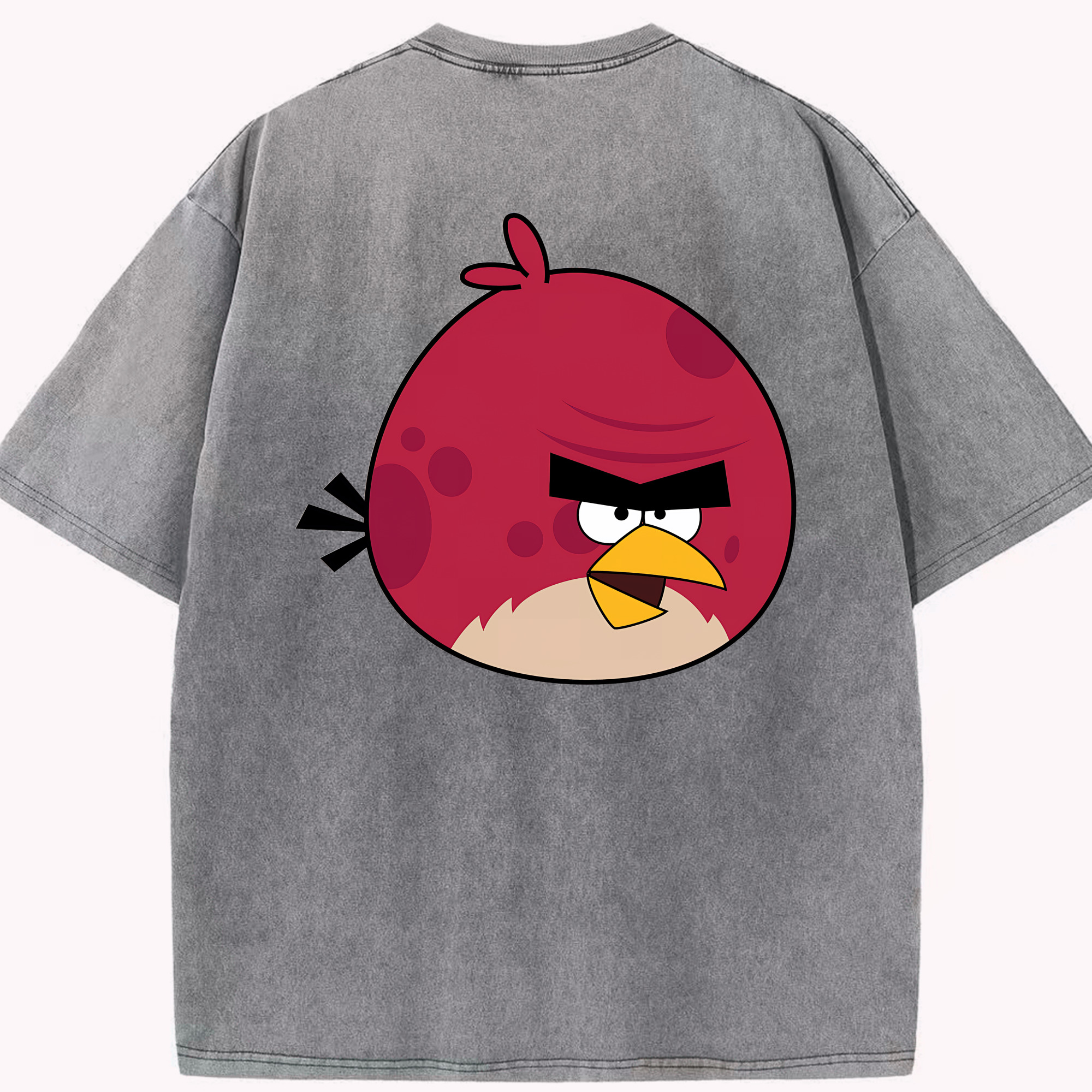 （画像用） Angry Birds アングリーバード 綿100% ヴィンテージ風 半袖Tシャツ（背面プリント）