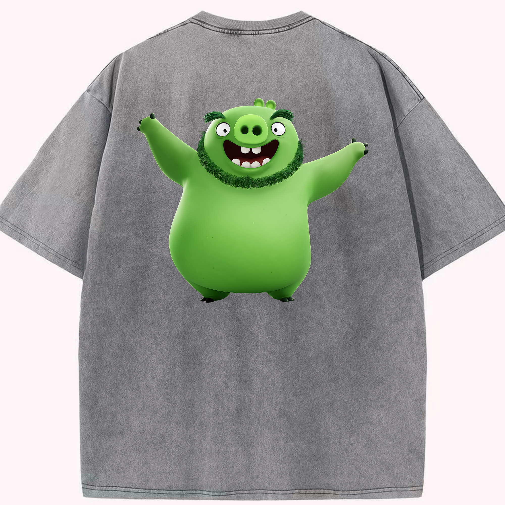 （画像用） Angry Birds アングリーバード 綿100% ヴィンテージ風 半袖Tシャツ（背面プリント）
