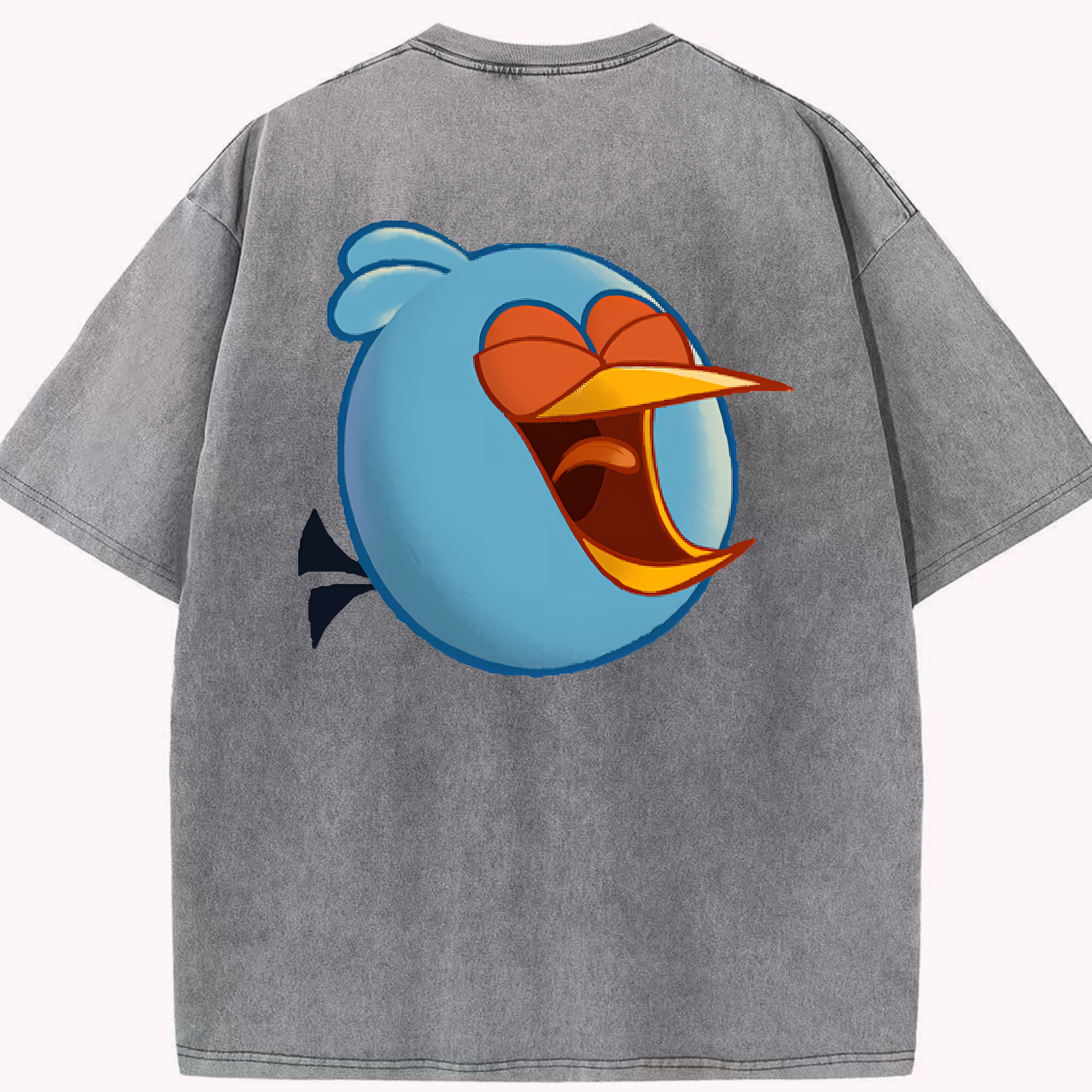 （画像用） Angry Birds アングリーバード 綿100% ヴィンテージ風 半袖Tシャツ（背面プリント）