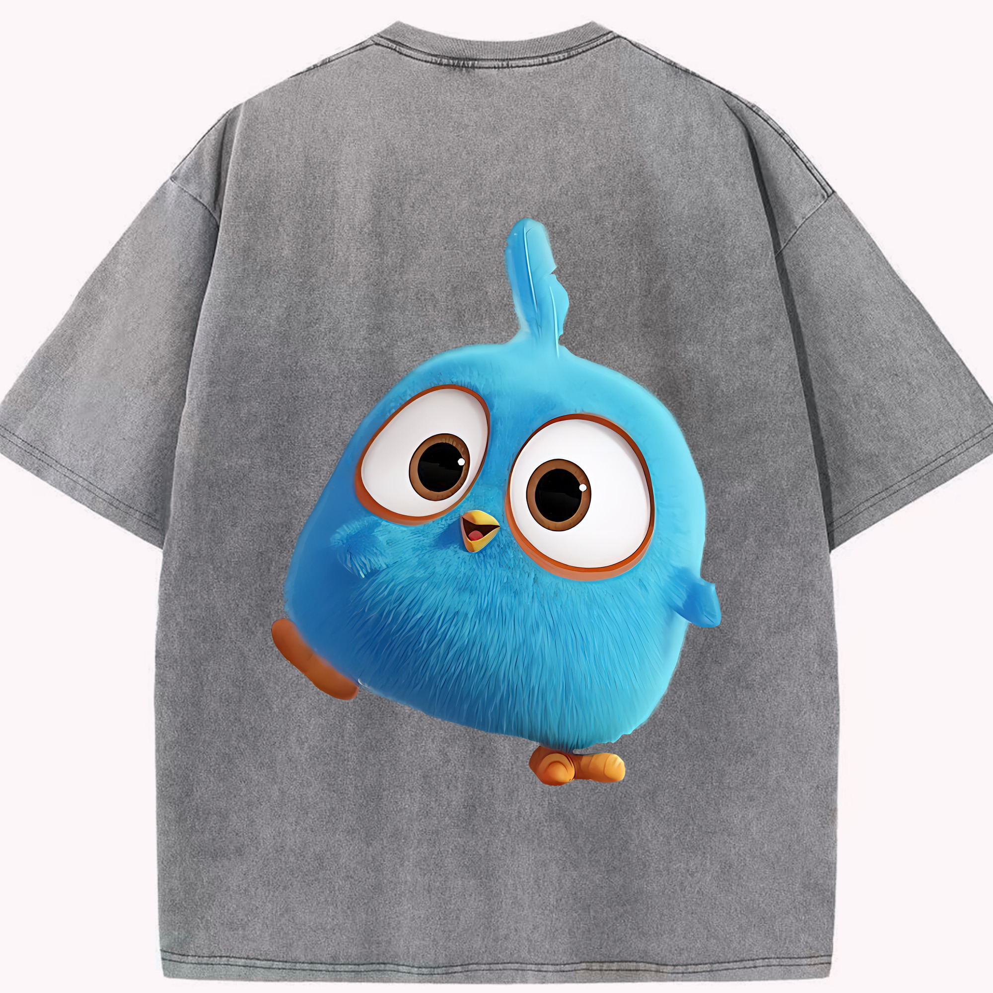 （画像用） Angry Birds アングリーバード 綿100% ヴィンテージ風 半袖Tシャツ（背面プリント）