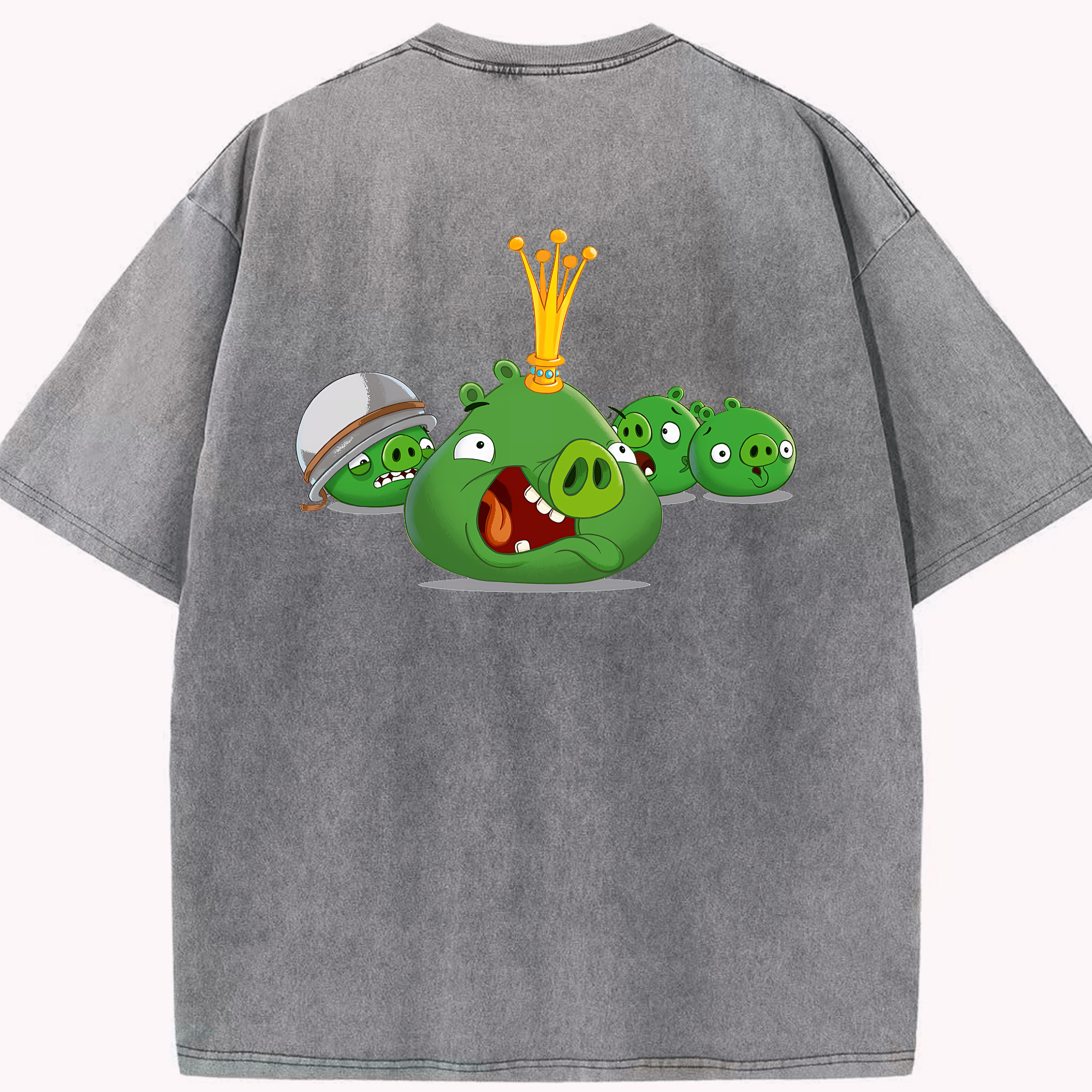 （画像用） Angry Birds アングリーバード 綿100% ヴィンテージ風 半袖Tシャツ（背面プリント）