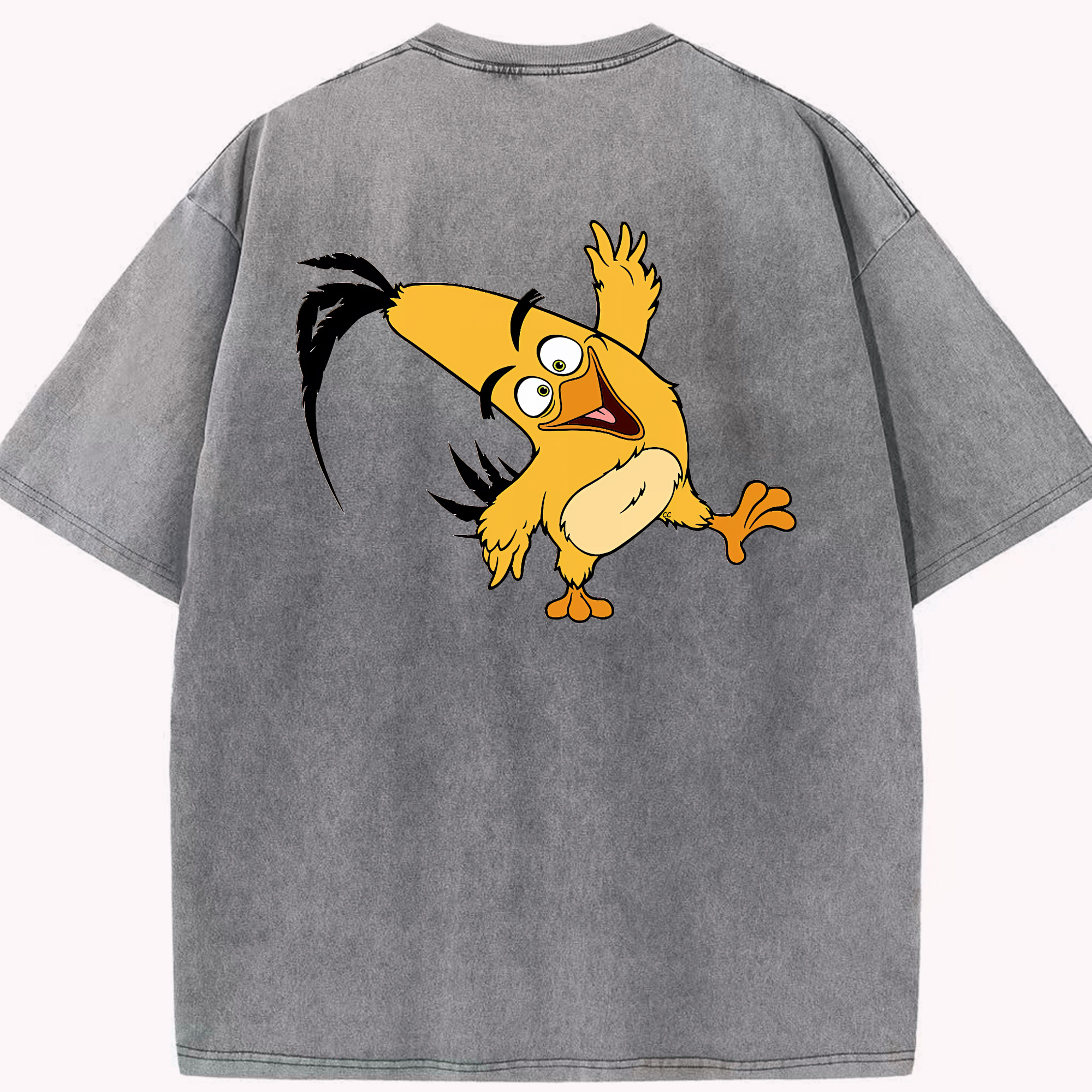 （画像用） Angry Birds アングリーバード 綿100% ヴィンテージ風 半袖Tシャツ（背面プリント）