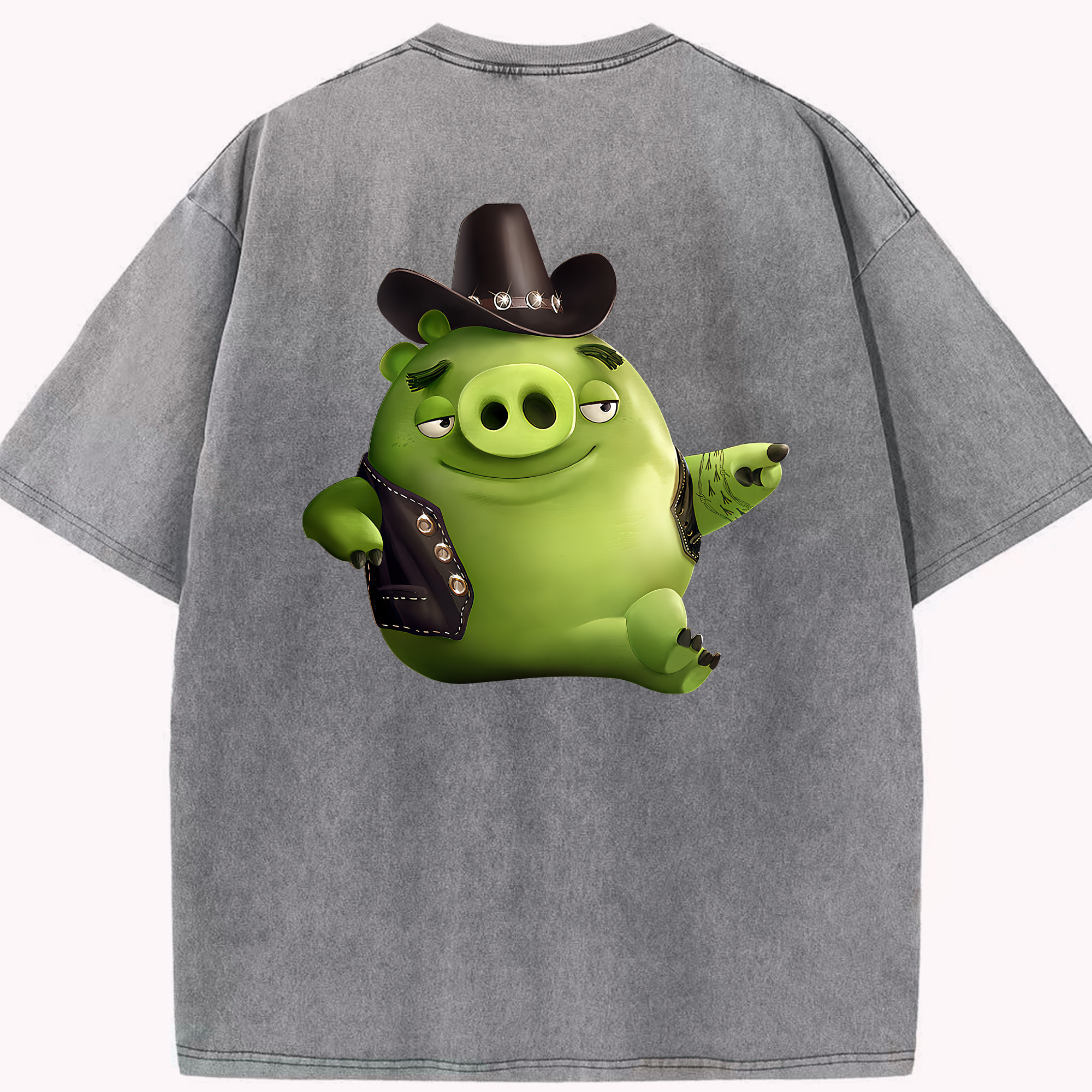 （画像用） Angry Birds アングリーバード 綿100% ヴィンテージ風 半袖Tシャツ（背面プリント）