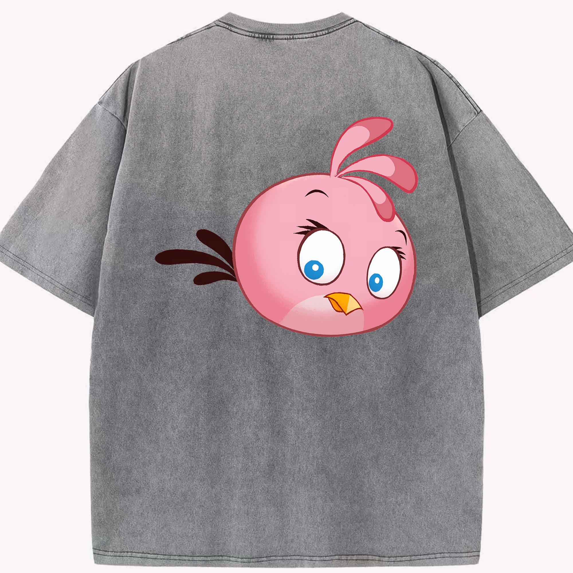（画像用） Angry Birds アングリーバード 綿100% ヴィンテージ風 半袖Tシャツ（背面プリント）