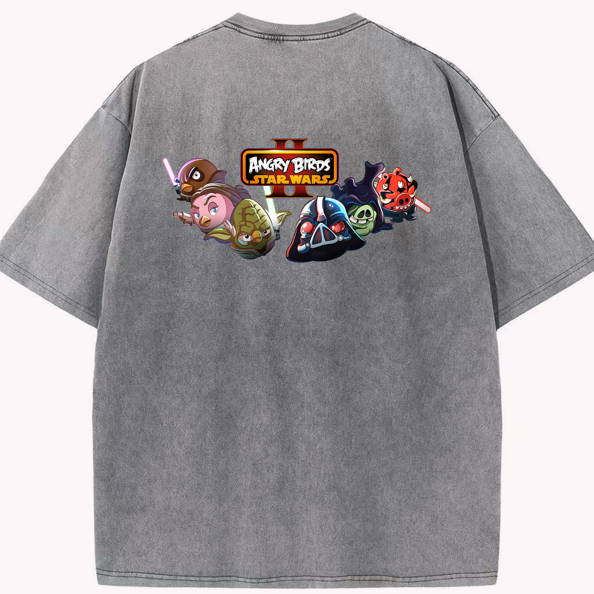 （画像用） Angry Birds アングリーバード 綿100% ヴィンテージ風 半袖Tシャツ（背面プリント）