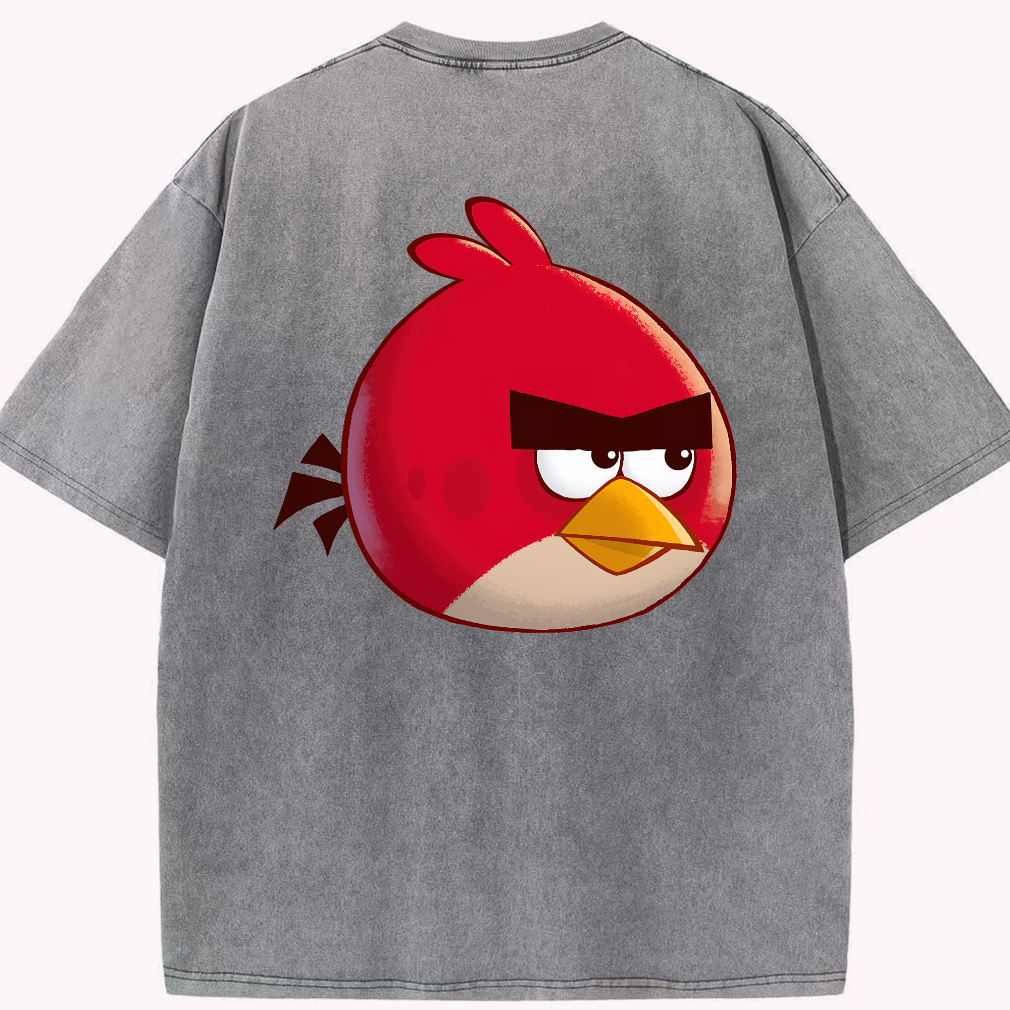 （画像用） Angry Birds アングリーバード 綿100% ヴィンテージ風 半袖Tシャツ（背面プリント）