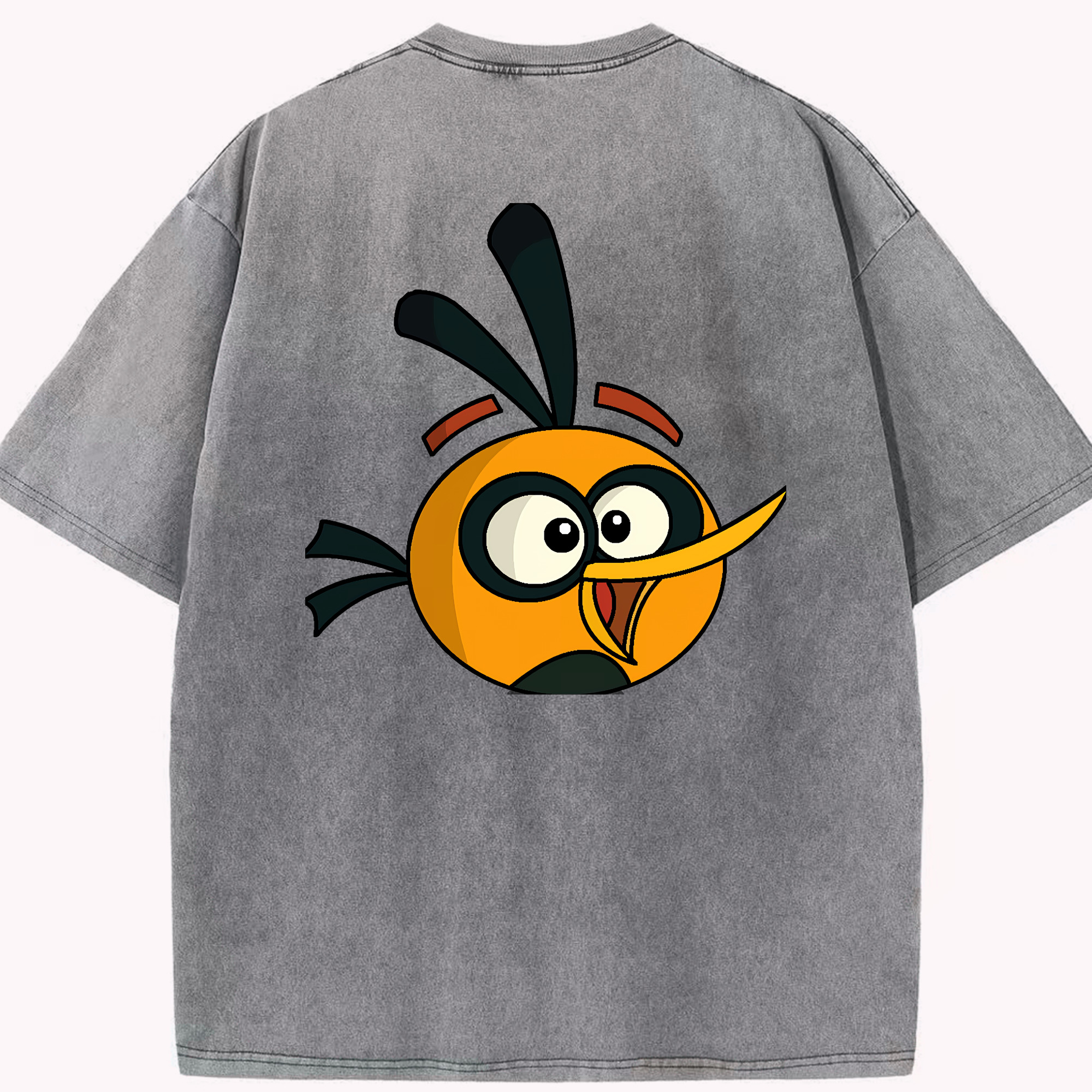 （画像用） Angry Birds アングリーバード 綿100% ヴィンテージ風 半袖Tシャツ（背面プリント）