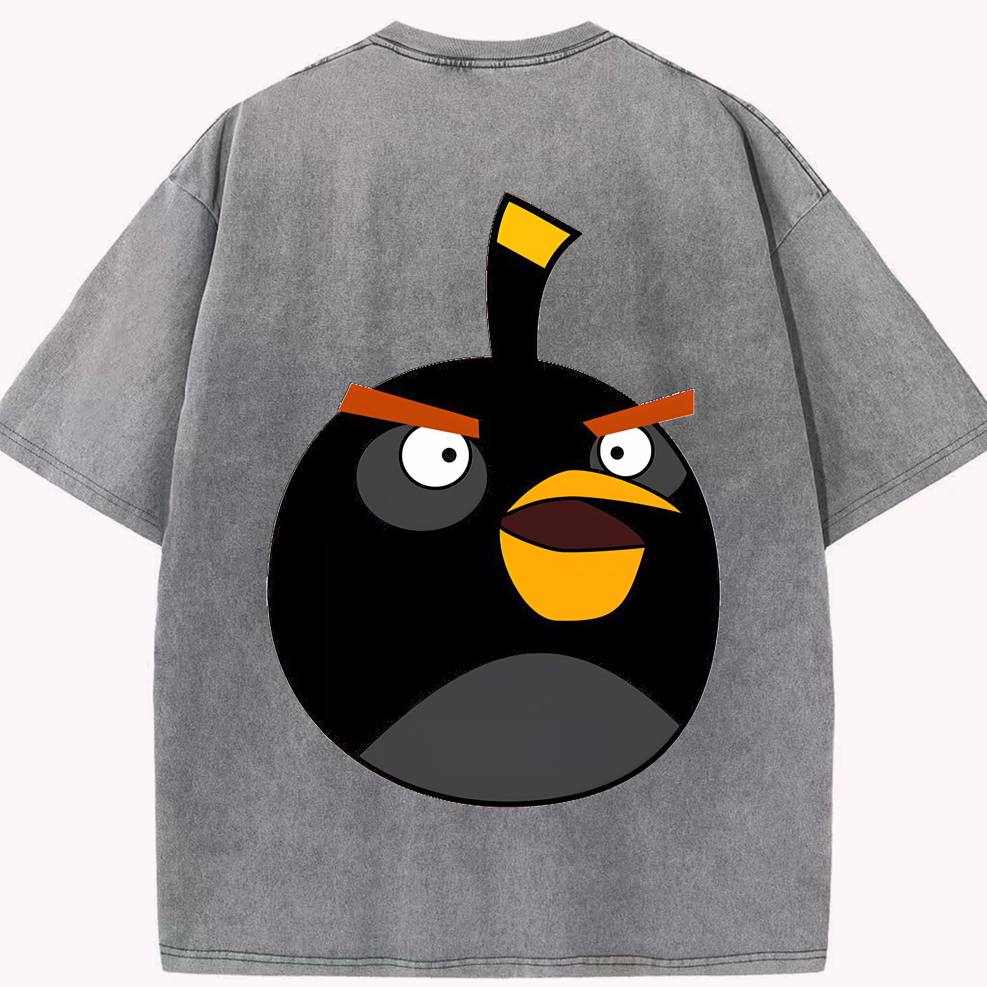 （画像用） Angry Birds アングリーバード 綿100% ヴィンテージ風 半袖Tシャツ（背面プリント）
