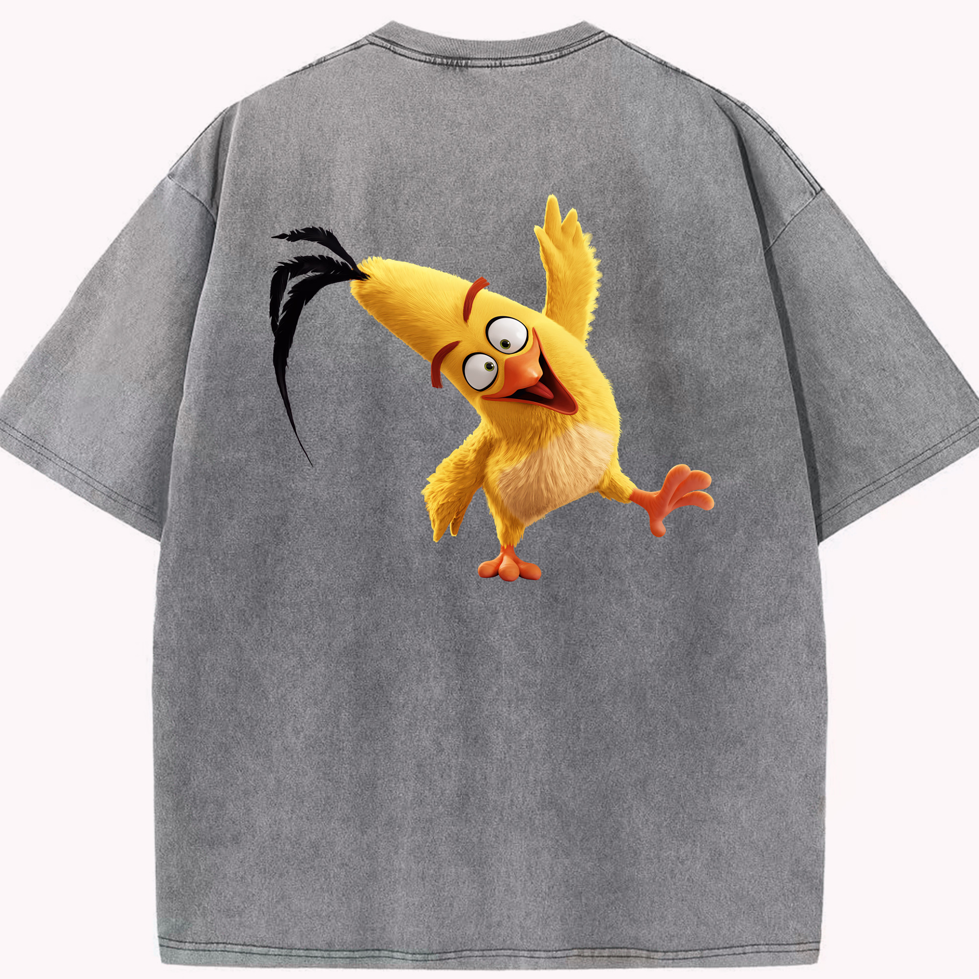 （画像用） Angry Birds アングリーバード 綿100% ヴィンテージ風 半袖Tシャツ（背面プリント）