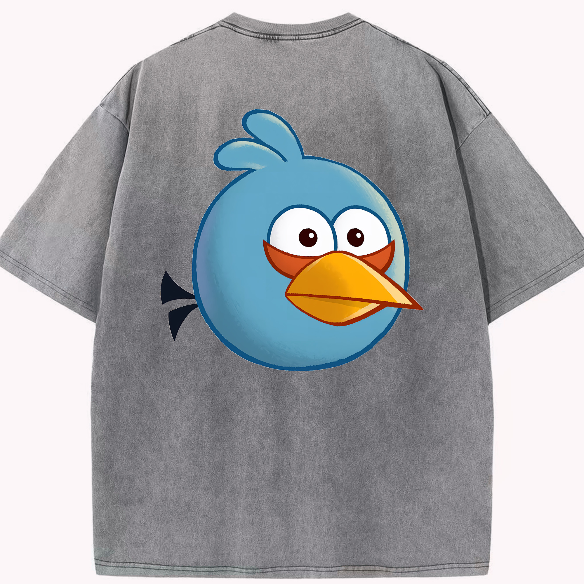 （画像用） Angry Birds アングリーバード 綿100% ヴィンテージ風 半袖Tシャツ（背面プリント）