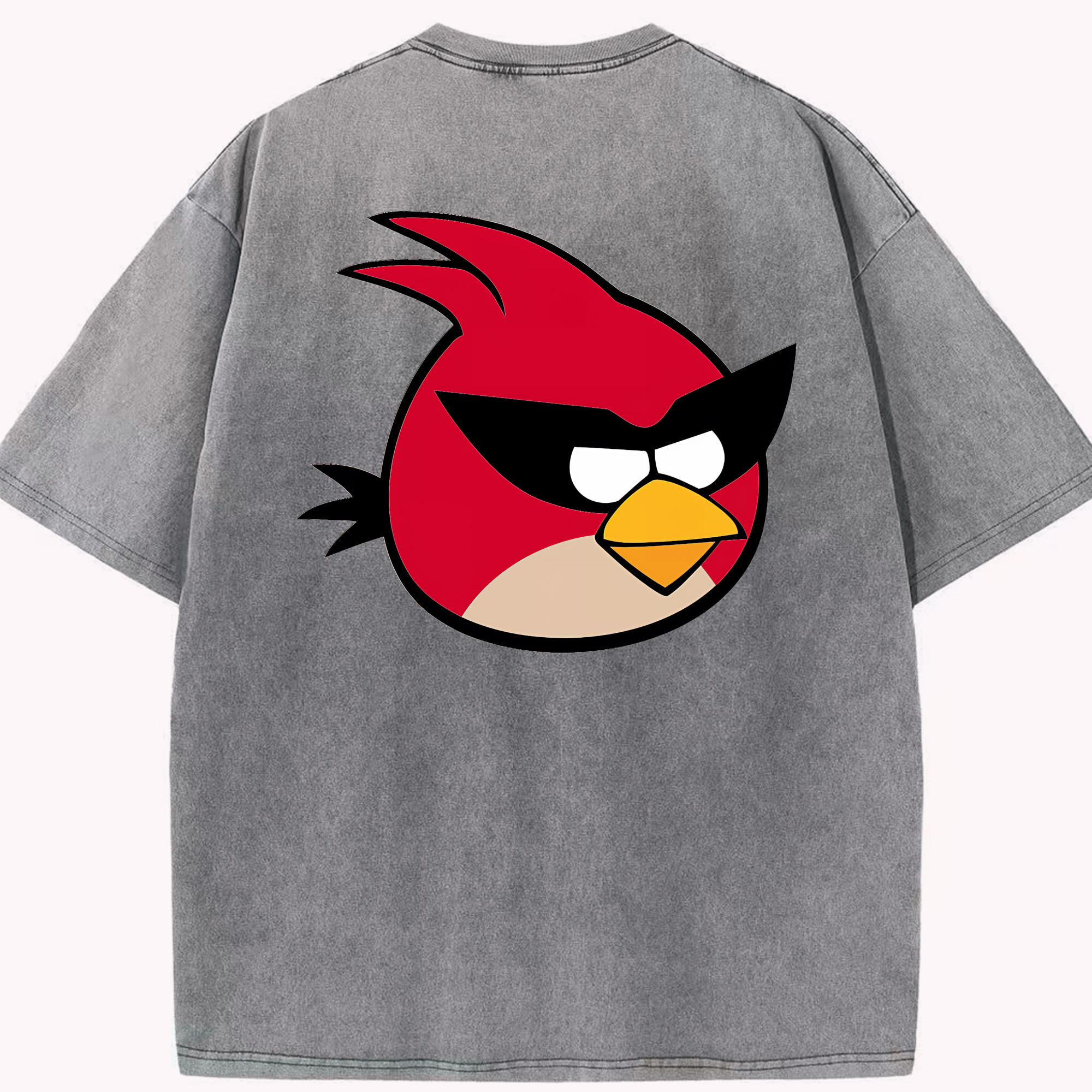 （画像用） Angry Birds アングリーバード 綿100% ヴィンテージ風 半袖Tシャツ（背面プリント）