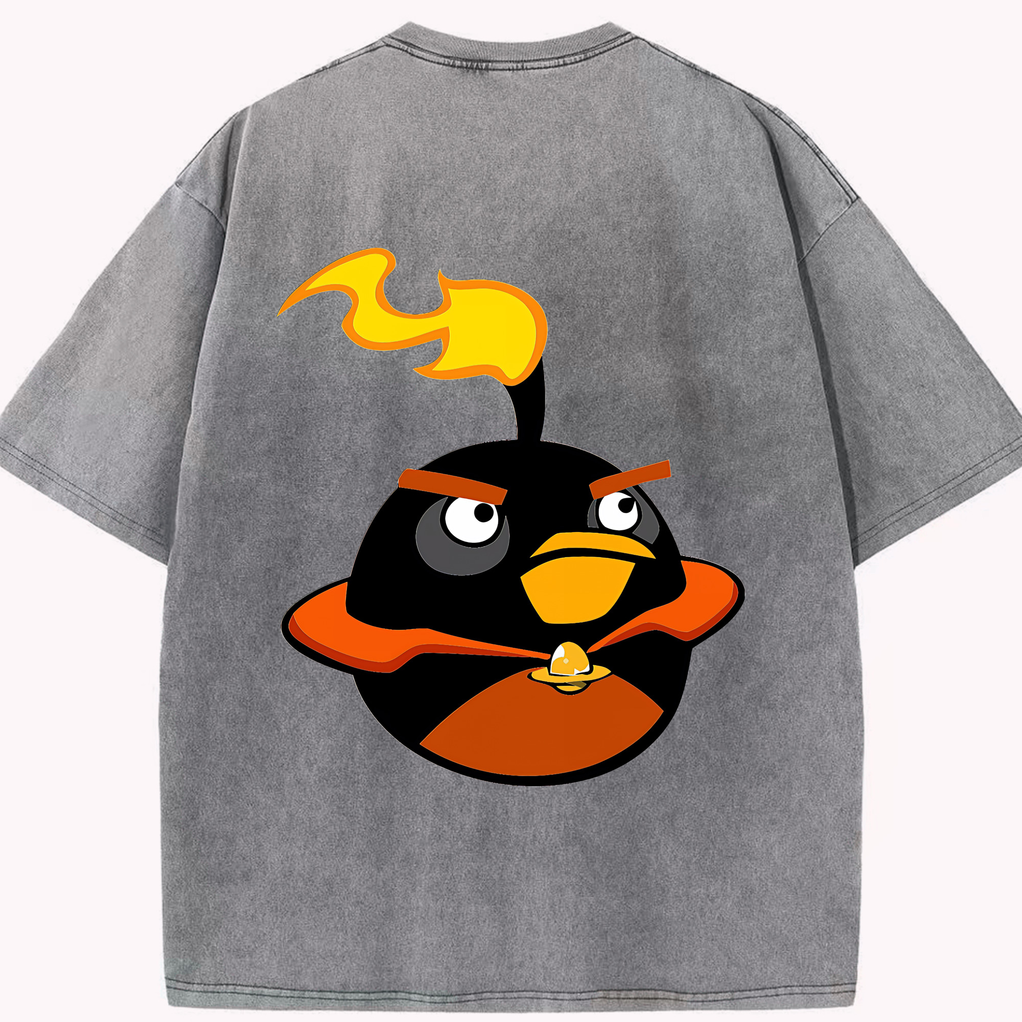 （画像用） Angry Birds アングリーバード 綿100% ヴィンテージ風 半袖Tシャツ（背面プリント）