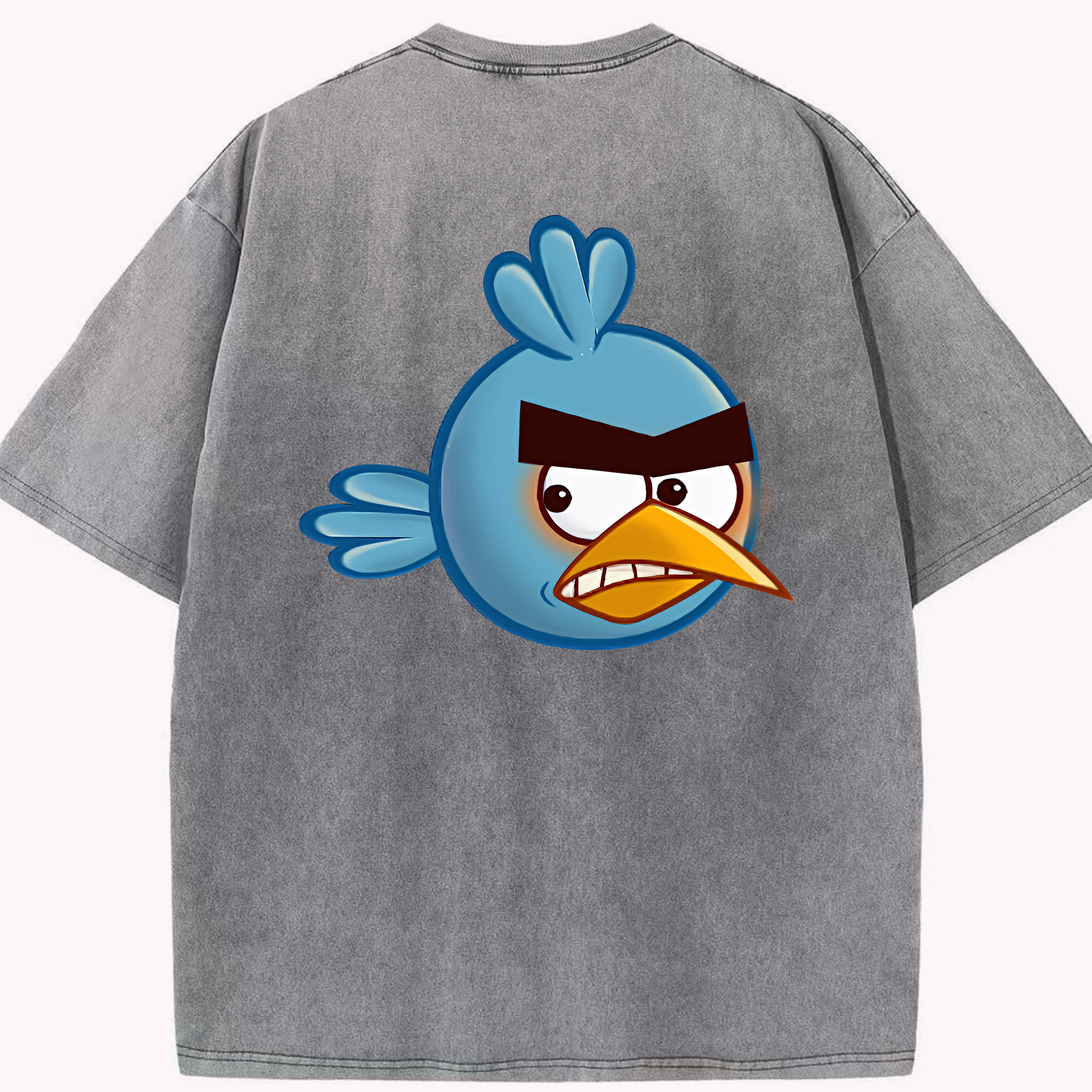 （画像用） Angry Birds アングリーバード 綿100% ヴィンテージ風 半袖Tシャツ（背面プリント）