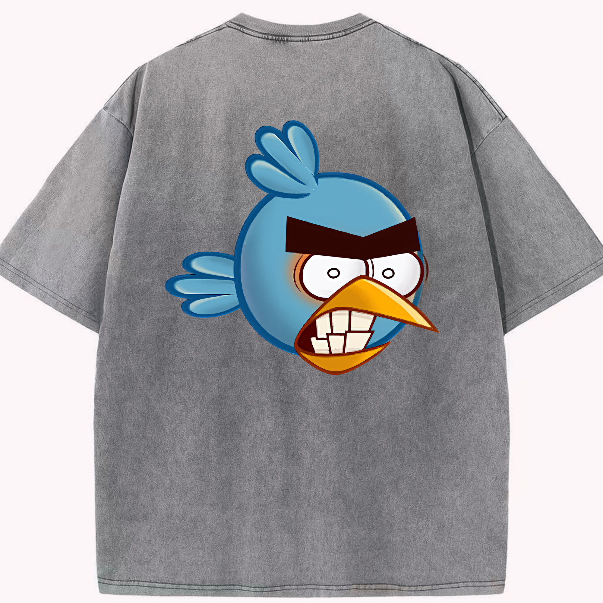 （画像用） Angry Birds アングリーバード 綿100% ヴィンテージ風 半袖Tシャツ（背面プリント）
