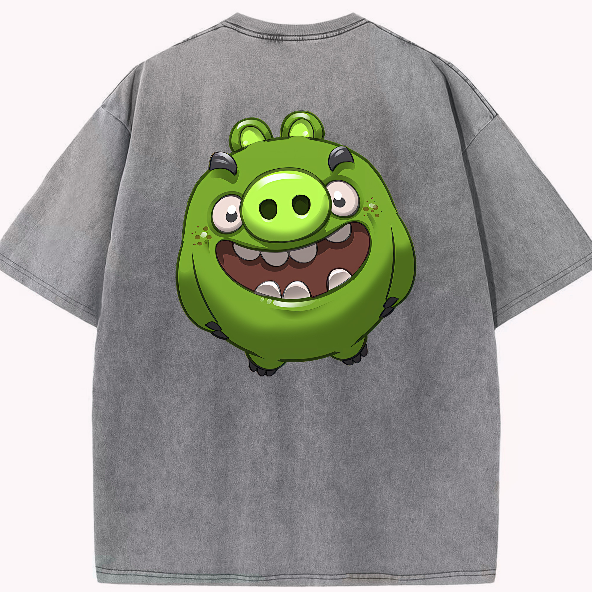 （画像用） Angry Birds アングリーバード 綿100% ヴィンテージ風 半袖Tシャツ（背面プリント）