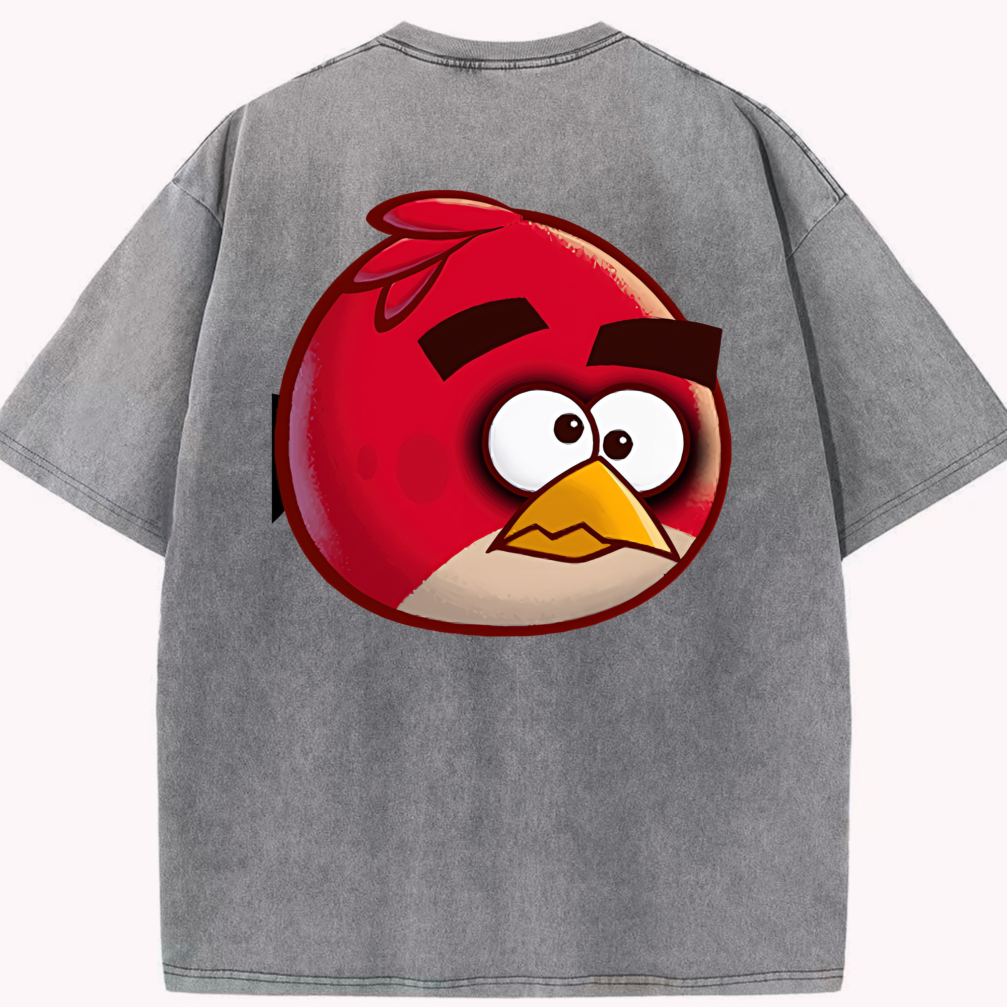 （画像用） Angry Birds アングリーバード 綿100% ヴィンテージ風 半袖Tシャツ（背面プリント）
