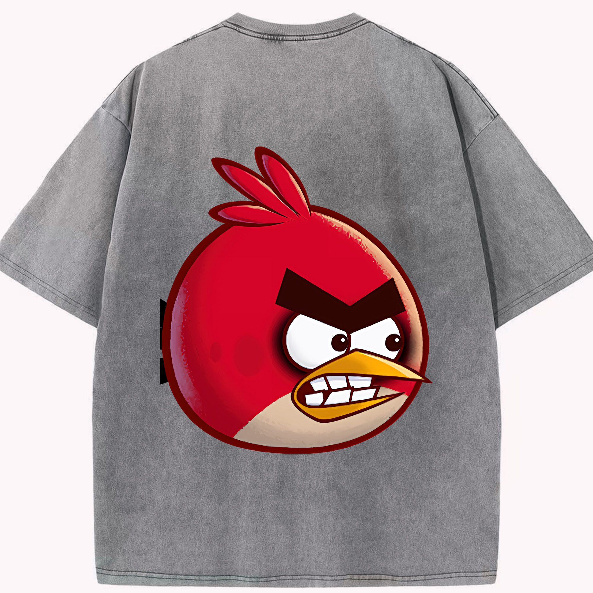 （画像用） Angry Birds アングリーバード 綿100% ヴィンテージ風 半袖Tシャツ（背面プリント）