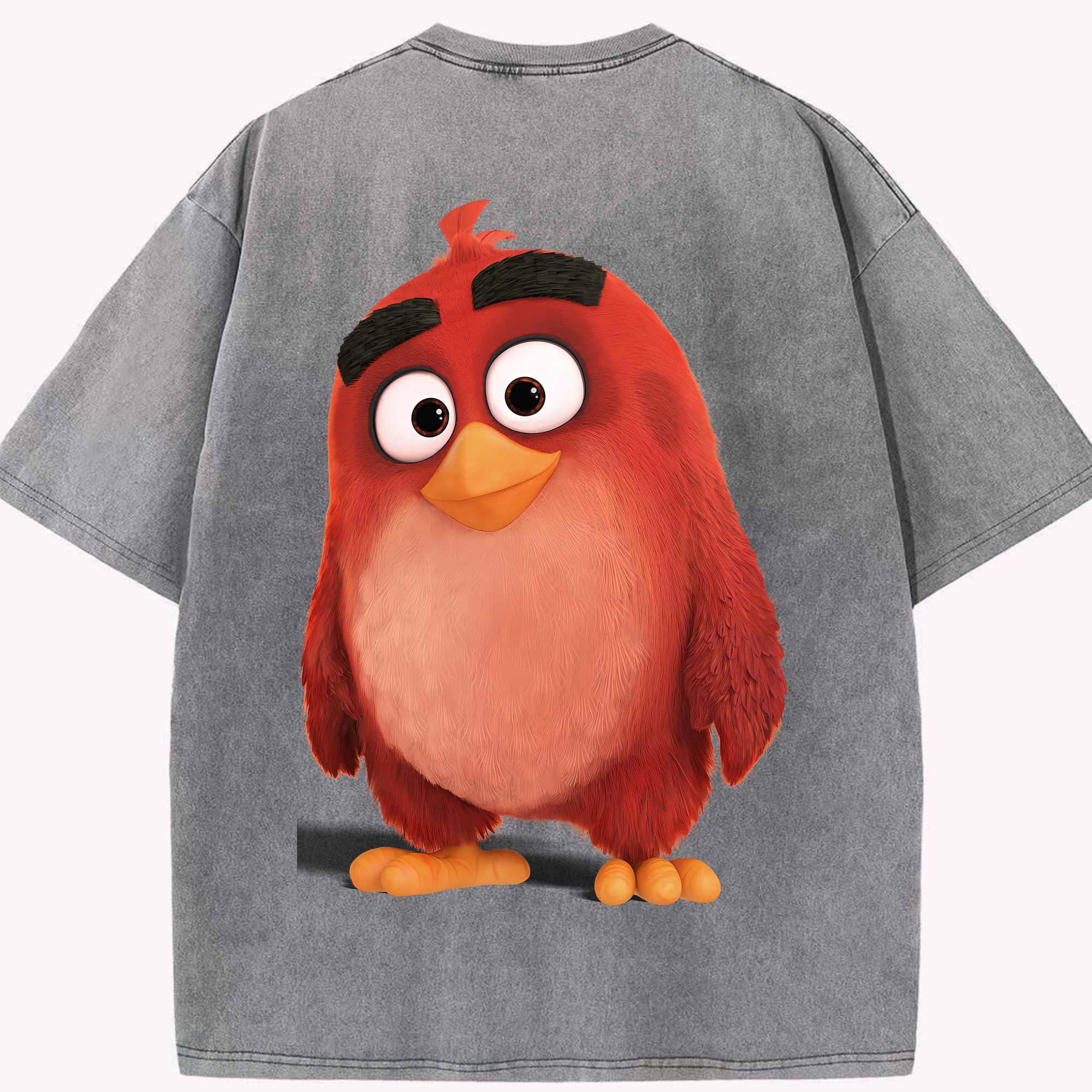 （画像用） Angry Birds アングリーバード 綿100% ヴィンテージ風 半袖Tシャツ（背面プリント）