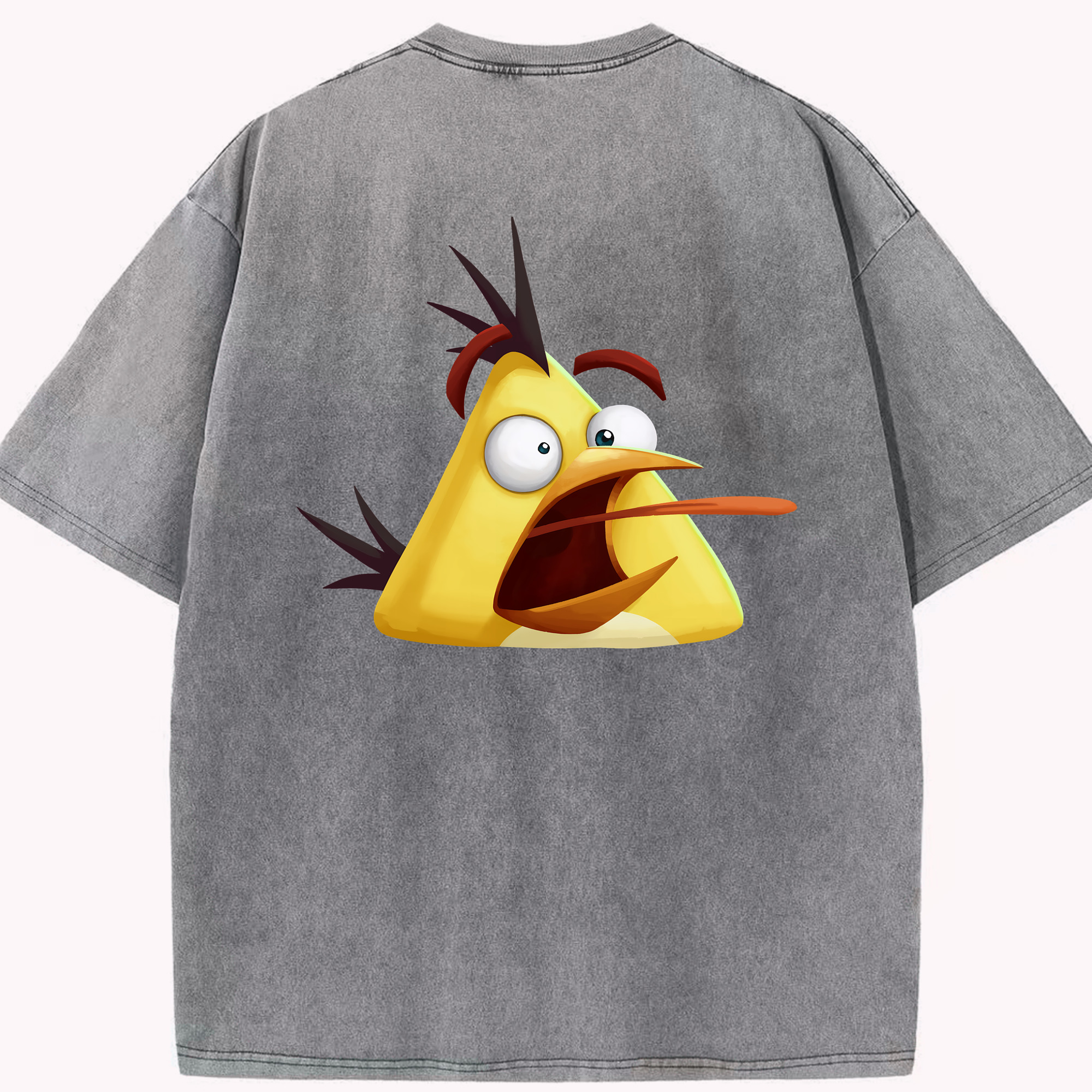 （画像用） Angry Birds アングリーバード 綿100% ヴィンテージ風 半袖Tシャツ（背面プリント）
