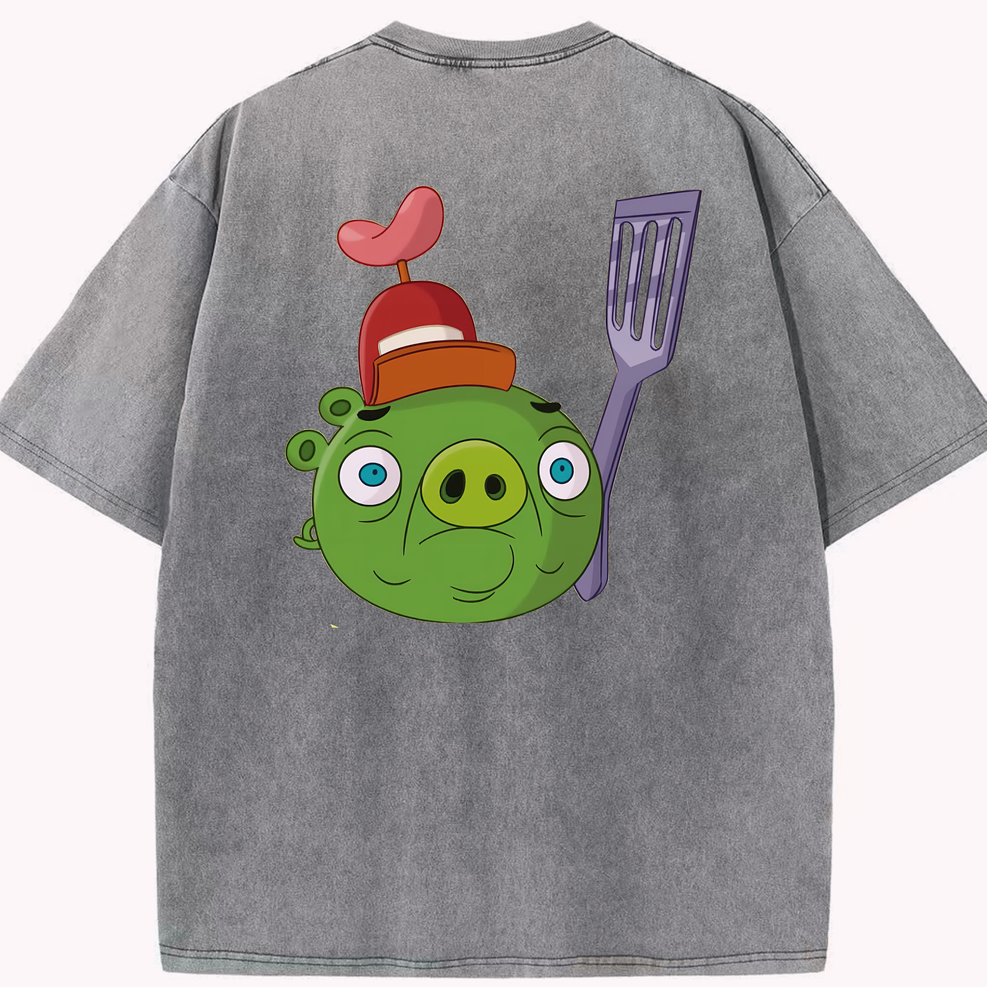 （画像用） Angry Birds アングリーバード 綿100% ヴィンテージ風 半袖Tシャツ（背面プリント）