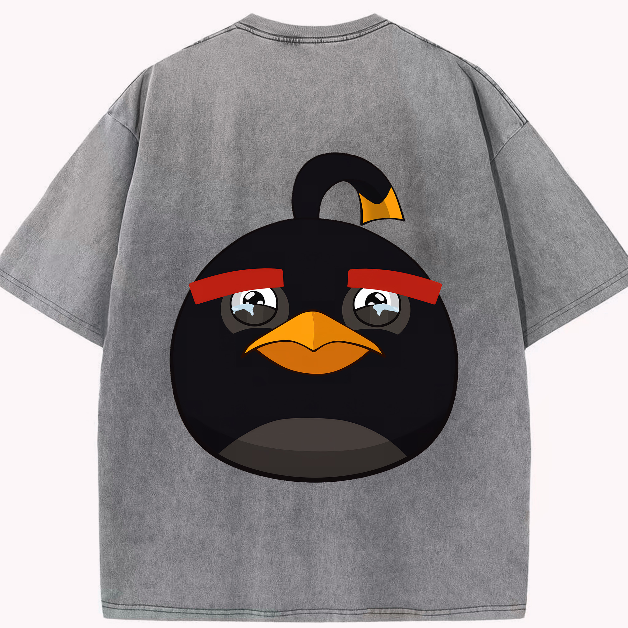 （画像用） Angry Birds アングリーバード 綿100% ヴィンテージ風 半袖Tシャツ（背面プリント）