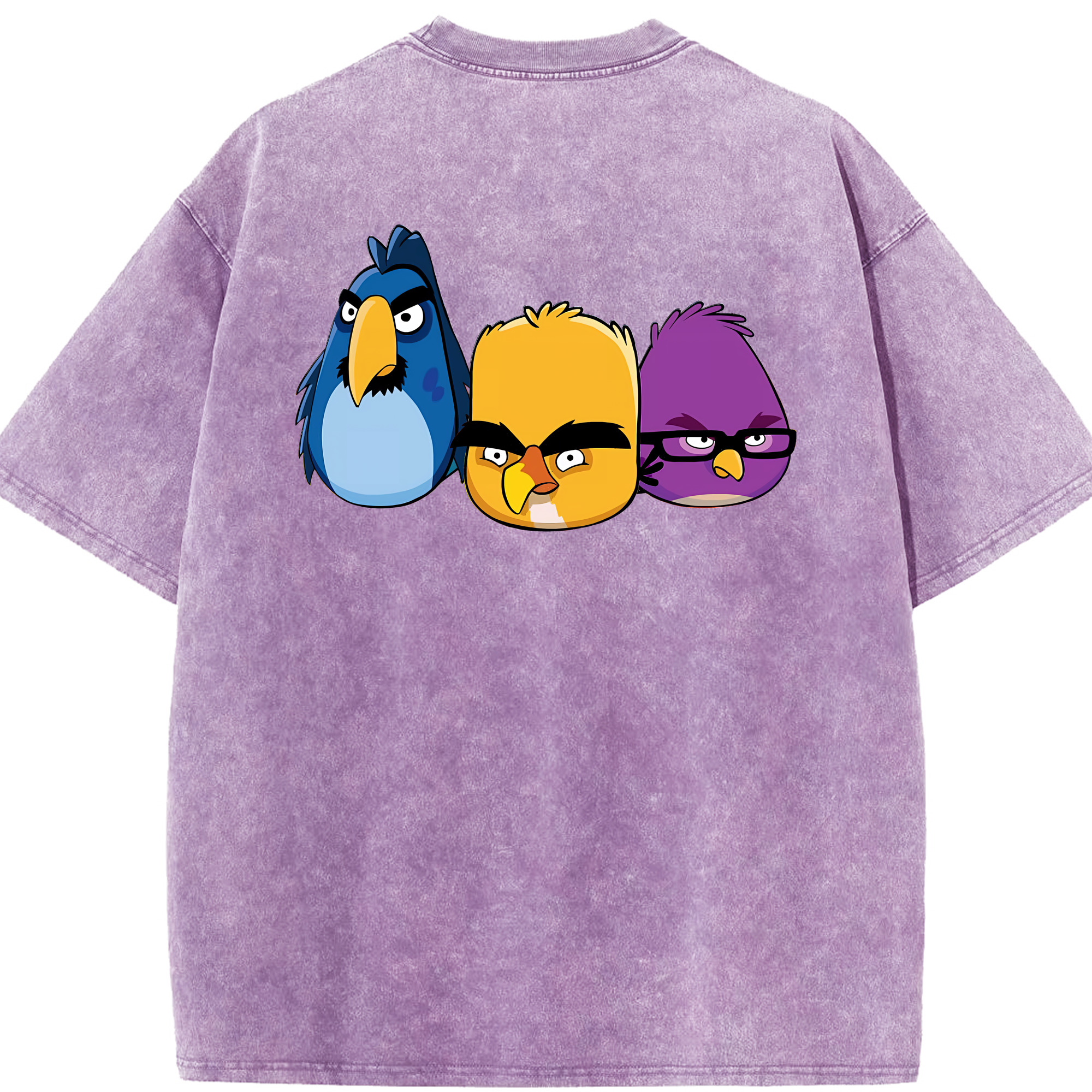 （画像用） Angry Birds アングリーバード 綿100% ヴィンテージ風 半袖Tシャツ（背面プリント）