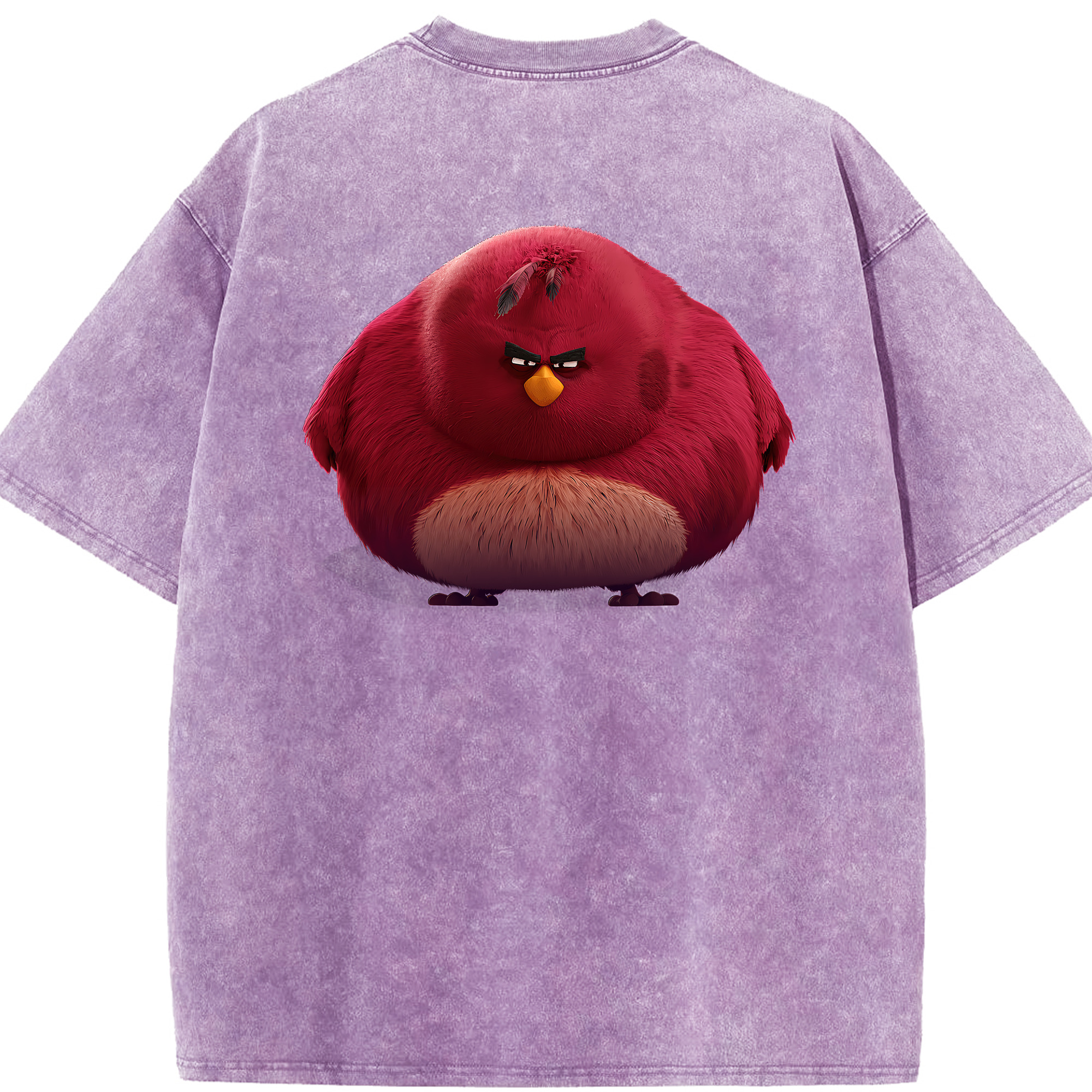 （画像用） Angry Birds アングリーバード 綿100% ヴィンテージ風 半袖Tシャツ（背面プリント）