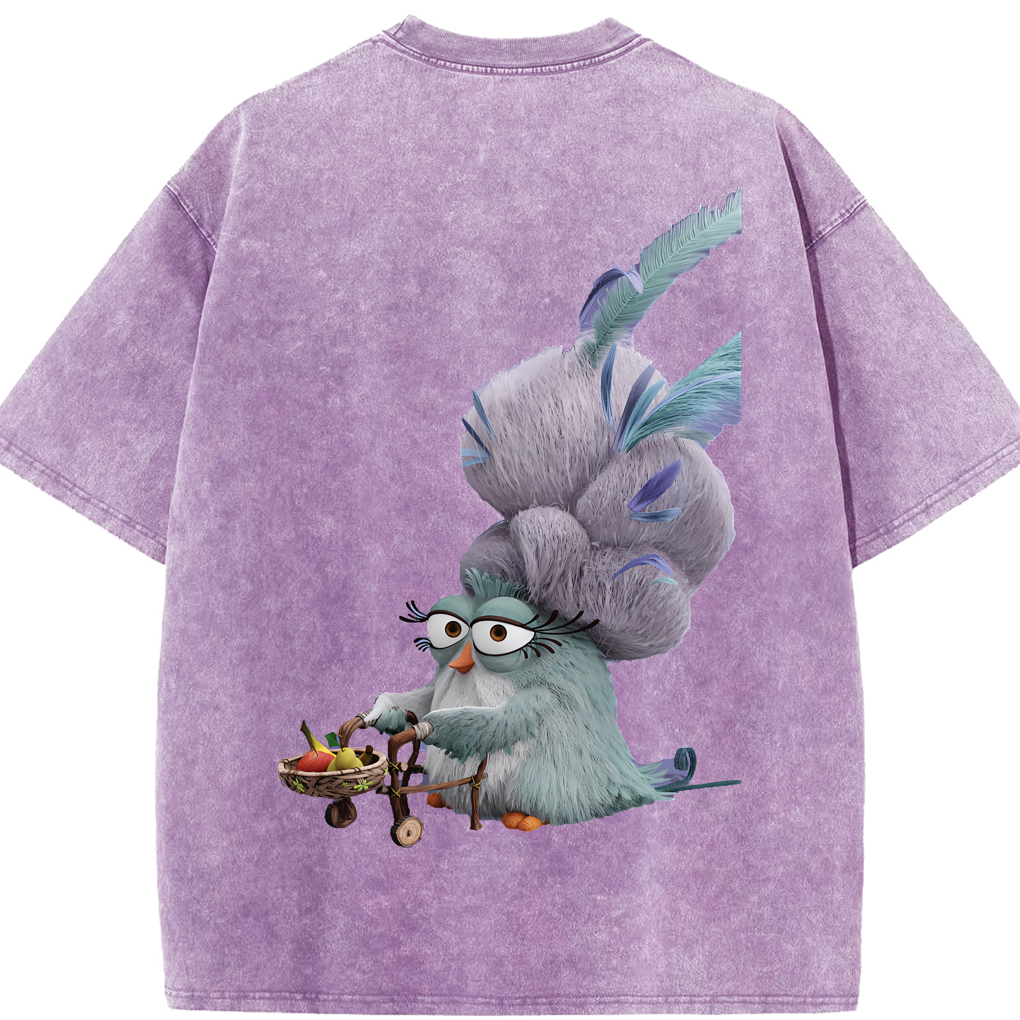 （画像用） Angry Birds アングリーバード 綿100% ヴィンテージ風 半袖Tシャツ（背面プリント）