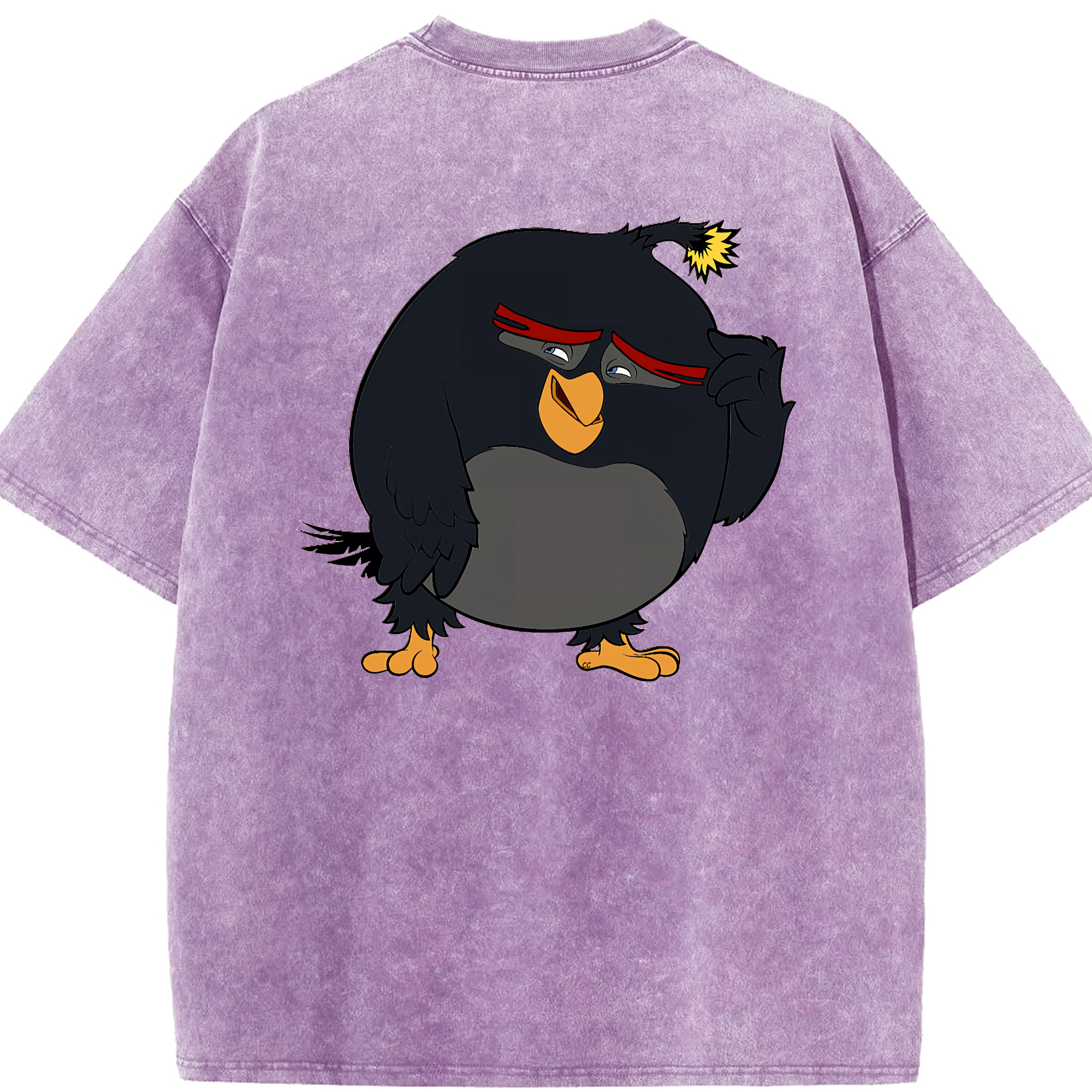 （画像用） Angry Birds アングリーバード 綿100% ヴィンテージ風 半袖Tシャツ（背面プリント）