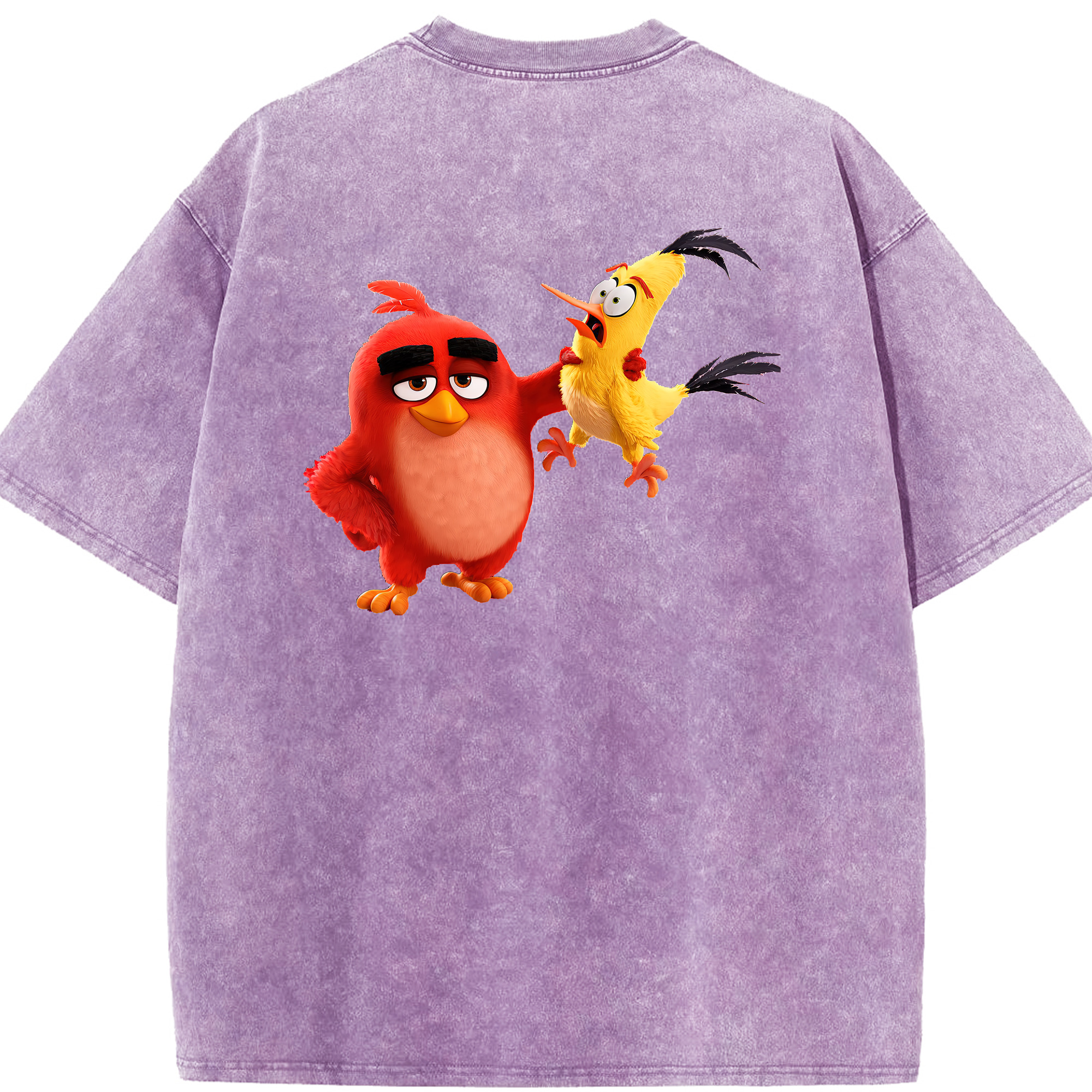 （画像用） Angry Birds アングリーバード 綿100% ヴィンテージ風 半袖Tシャツ（背面プリント）