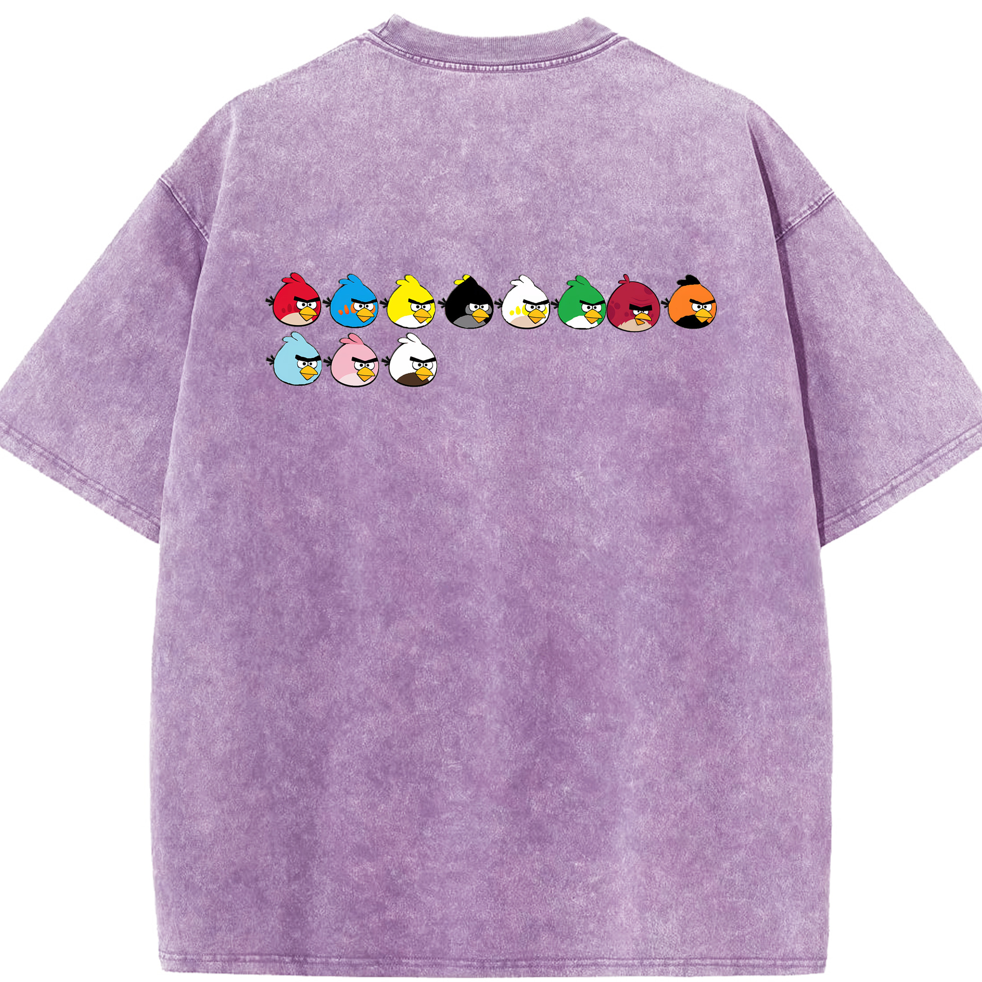 （画像用） Angry Birds アングリーバード 綿100% ヴィンテージ風 半袖Tシャツ（背面プリント）