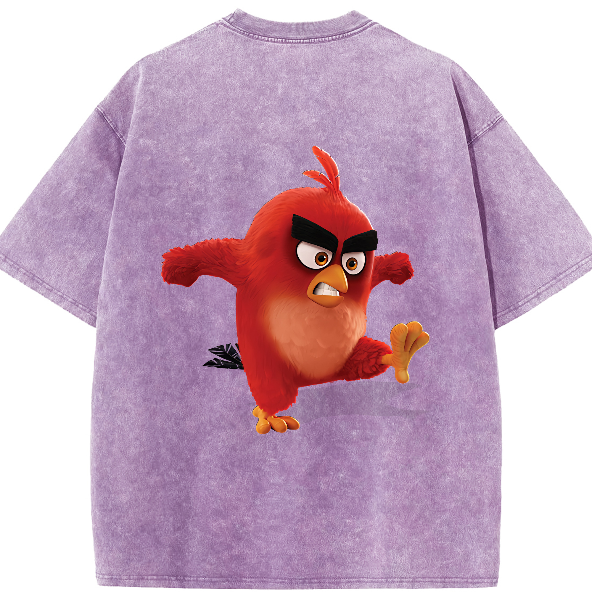 （画像用） Angry Birds アングリーバード 綿100% ヴィンテージ風 半袖Tシャツ（背面プリント）