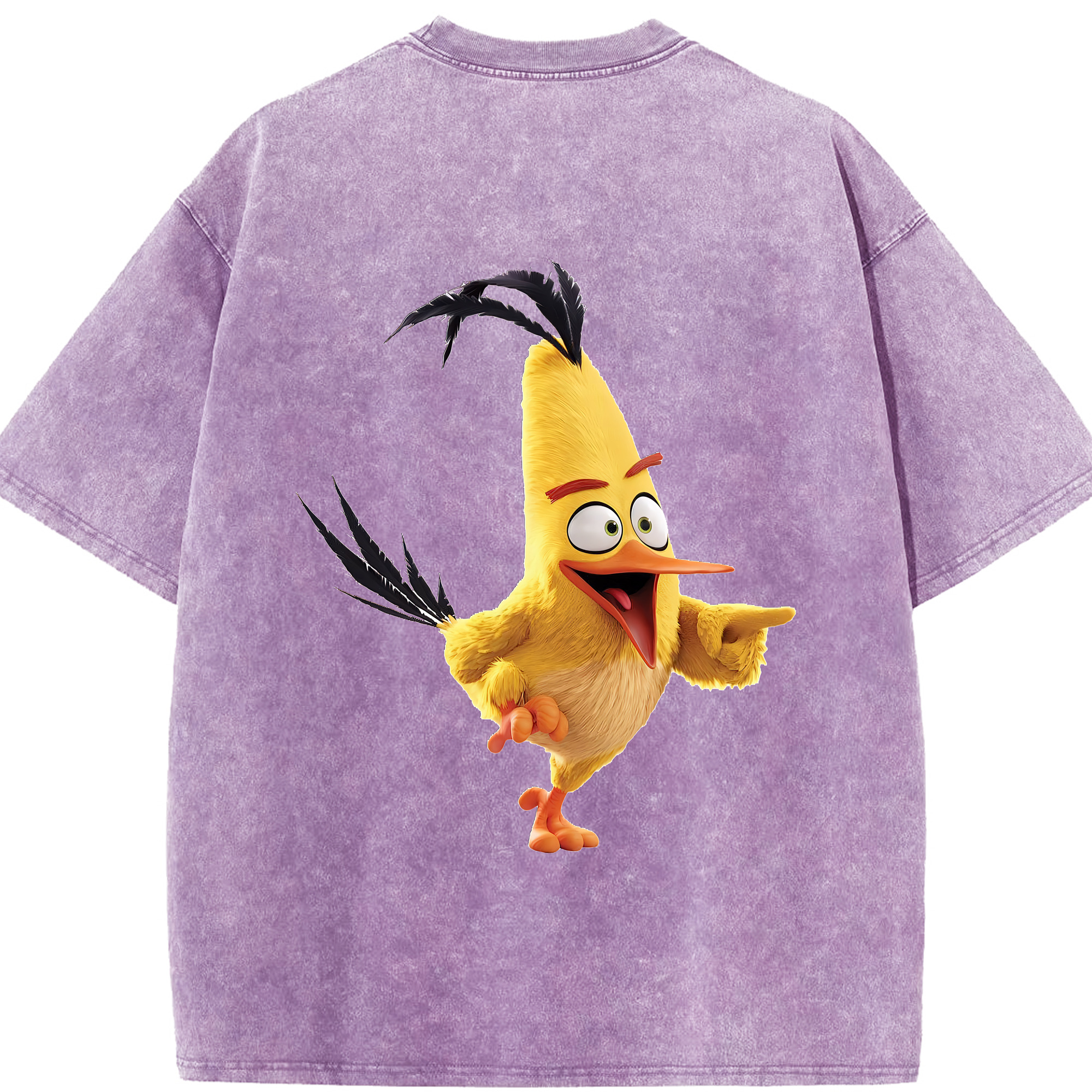 （画像用） Angry Birds アングリーバード 綿100% ヴィンテージ風 半袖Tシャツ（背面プリント）