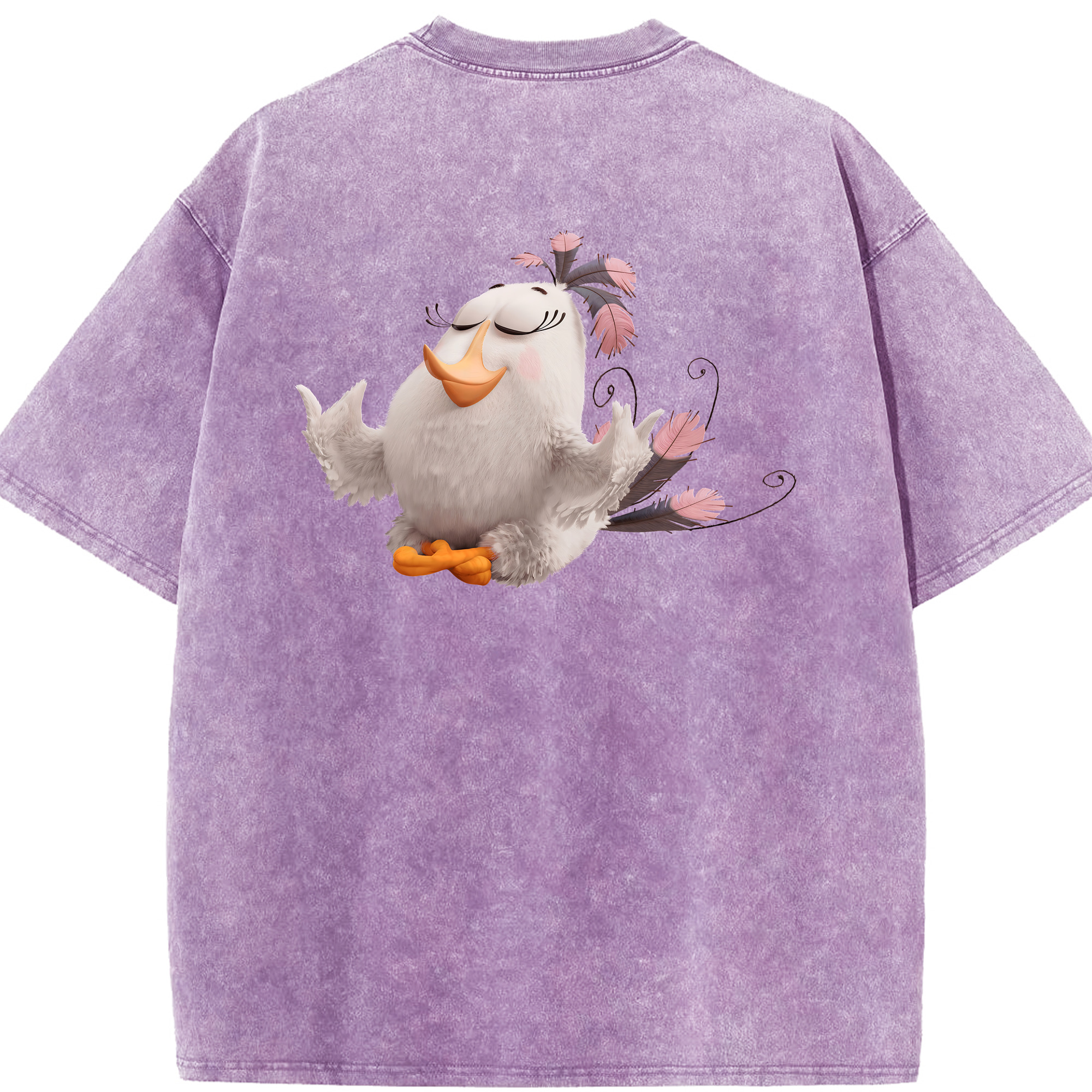 （画像用） Angry Birds アングリーバード 綿100% ヴィンテージ風 半袖Tシャツ（背面プリント）