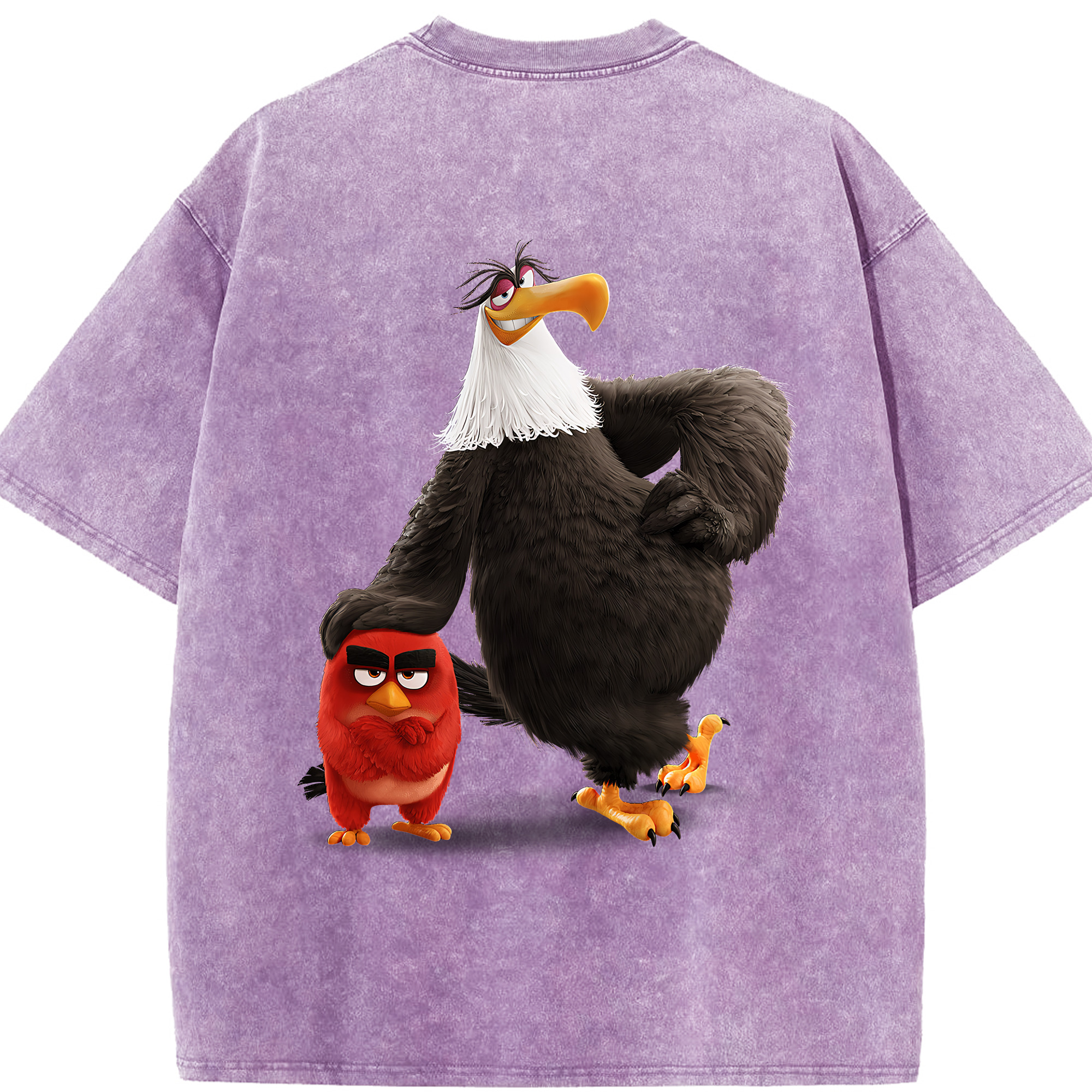 （画像用） Angry Birds アングリーバード 綿100% ヴィンテージ風 半袖Tシャツ（背面プリント）