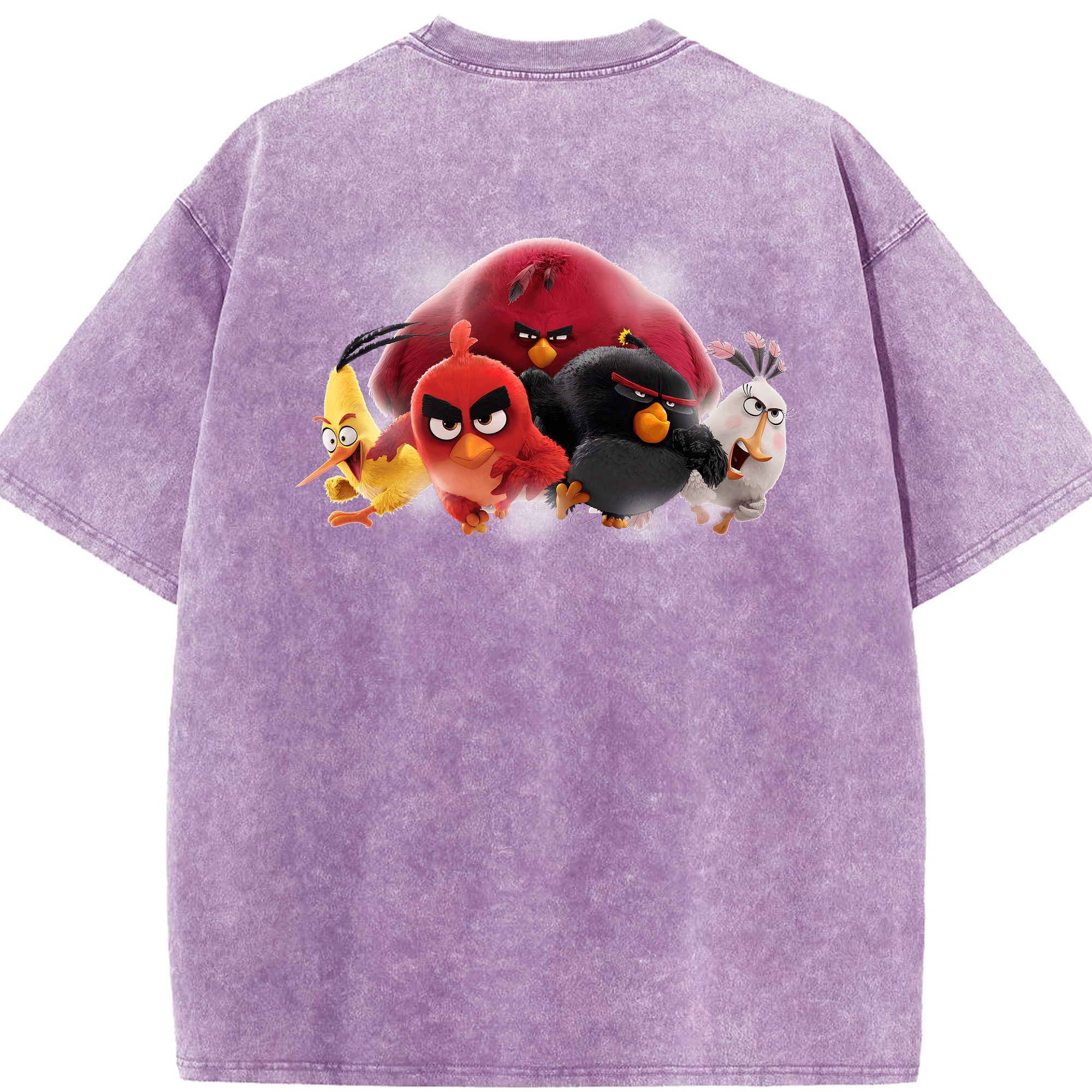 （画像用） Angry Birds アングリーバード 綿100% ヴィンテージ風 半袖Tシャツ（背面プリント）