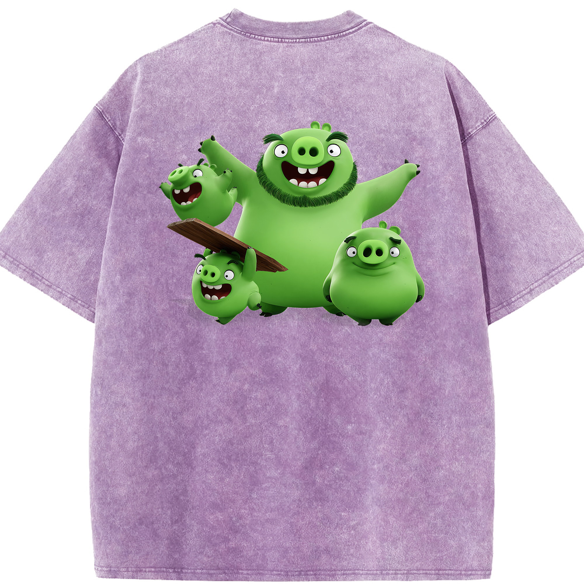 （画像用） Angry Birds アングリーバード 綿100% ヴィンテージ風 半袖Tシャツ（背面プリント）