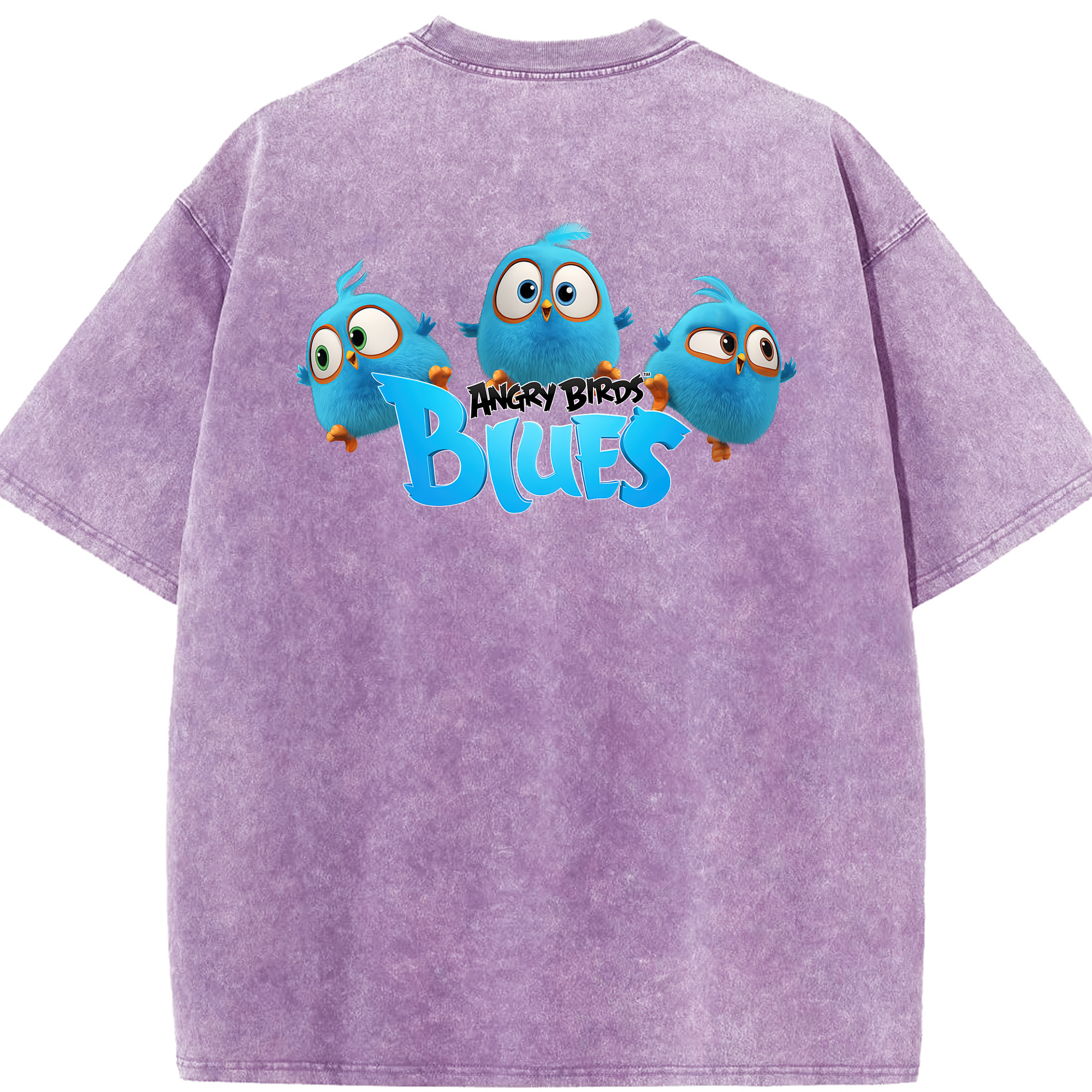 （画像用） Angry Birds アングリーバード 綿100% ヴィンテージ風 半袖Tシャツ（背面プリント）