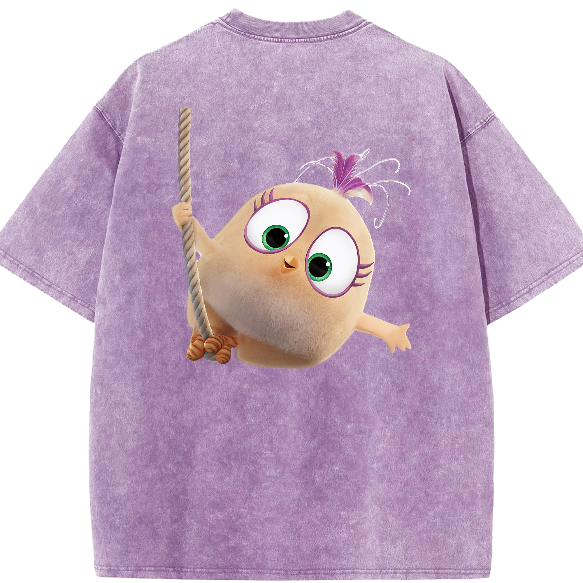 （画像用） Angry Birds アングリーバード 綿100% ヴィンテージ風 半袖Tシャツ（背面プリント）