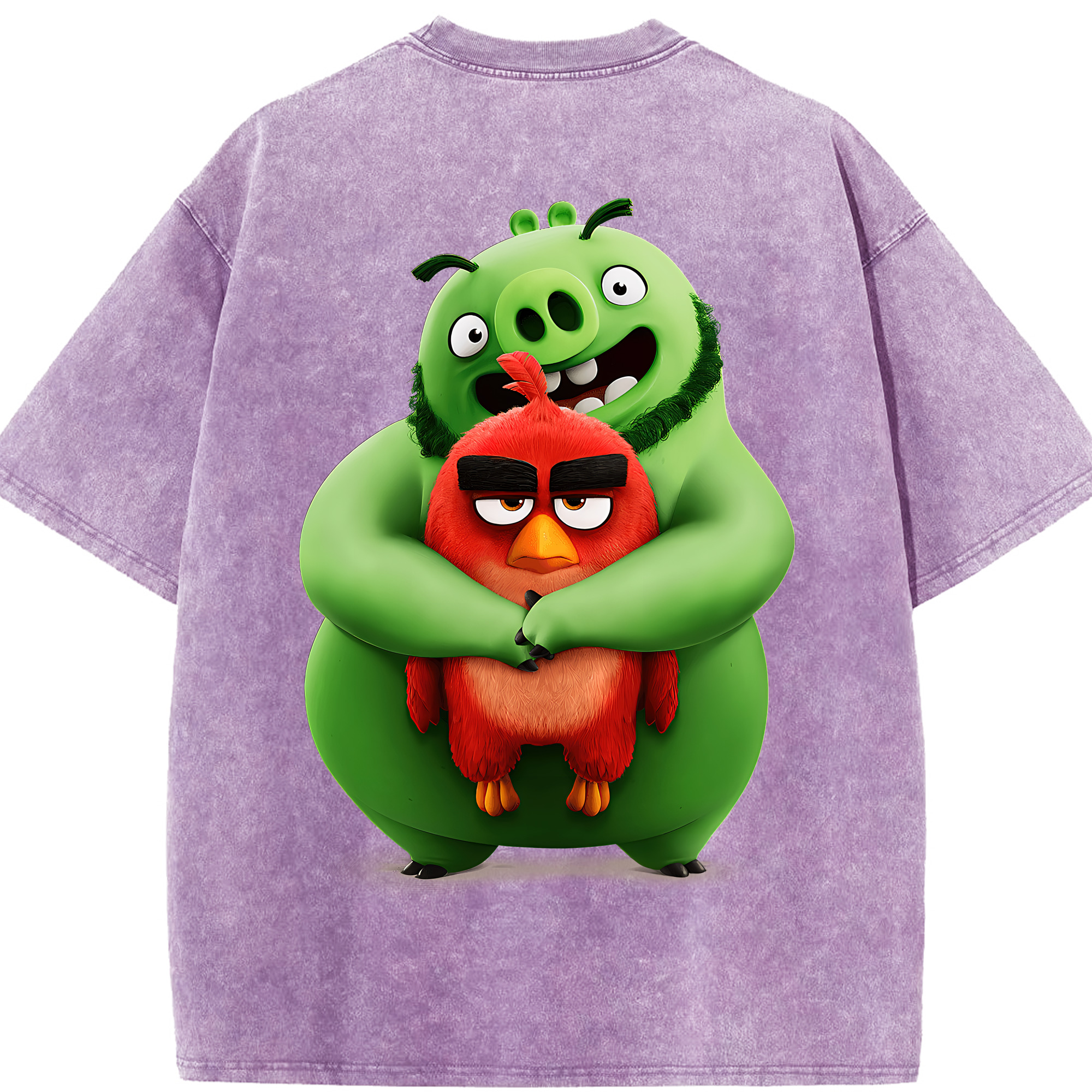 （画像用） Angry Birds アングリーバード 綿100% ヴィンテージ風 半袖Tシャツ（背面プリント）