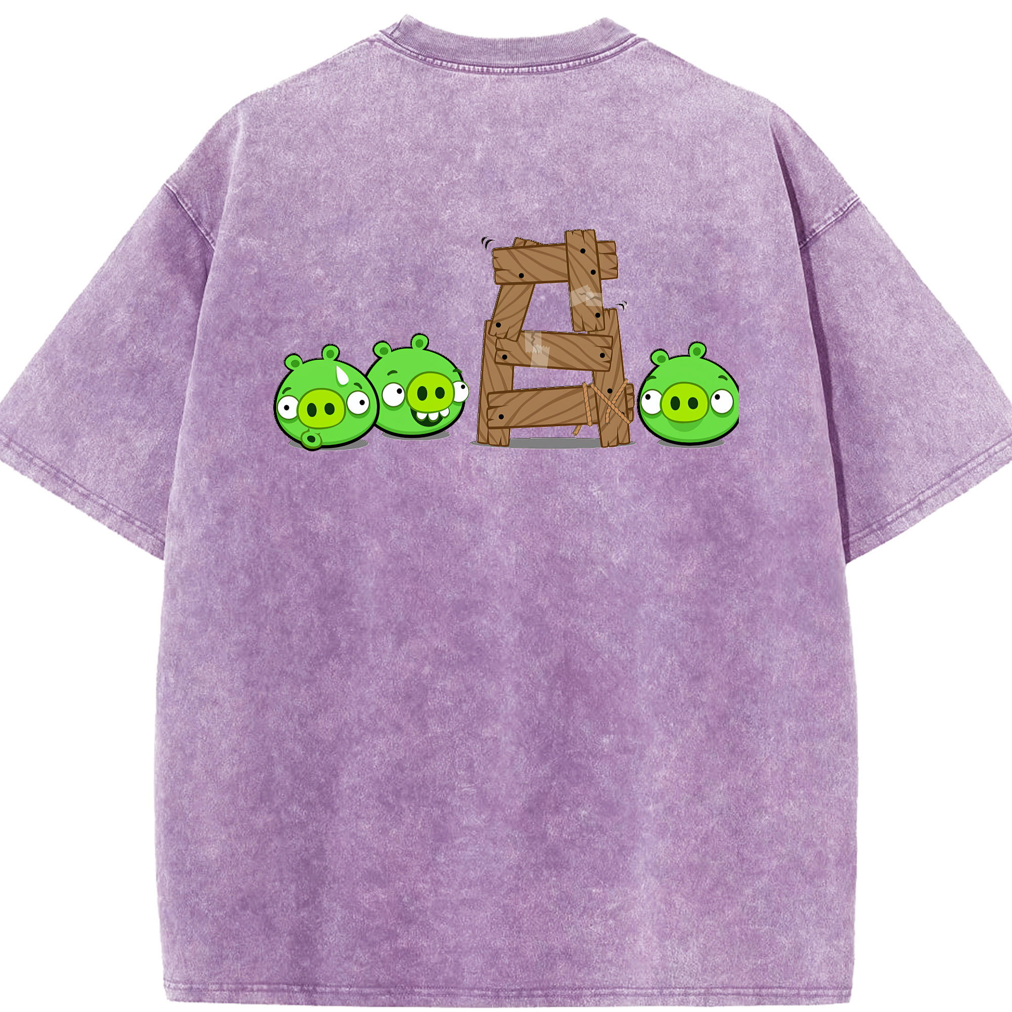 （画像用） Angry Birds アングリーバード 綿100% ヴィンテージ風 半袖Tシャツ（背面プリント）