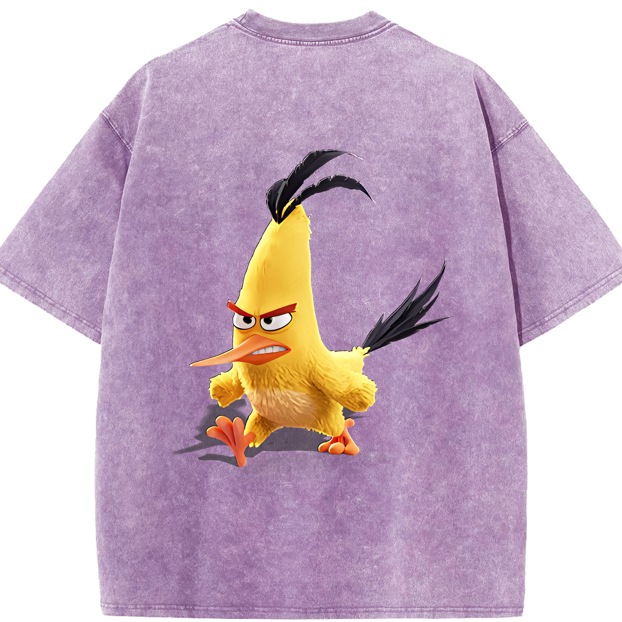 （画像用） Angry Birds アングリーバード 綿100% ヴィンテージ風 半袖Tシャツ（背面プリント）