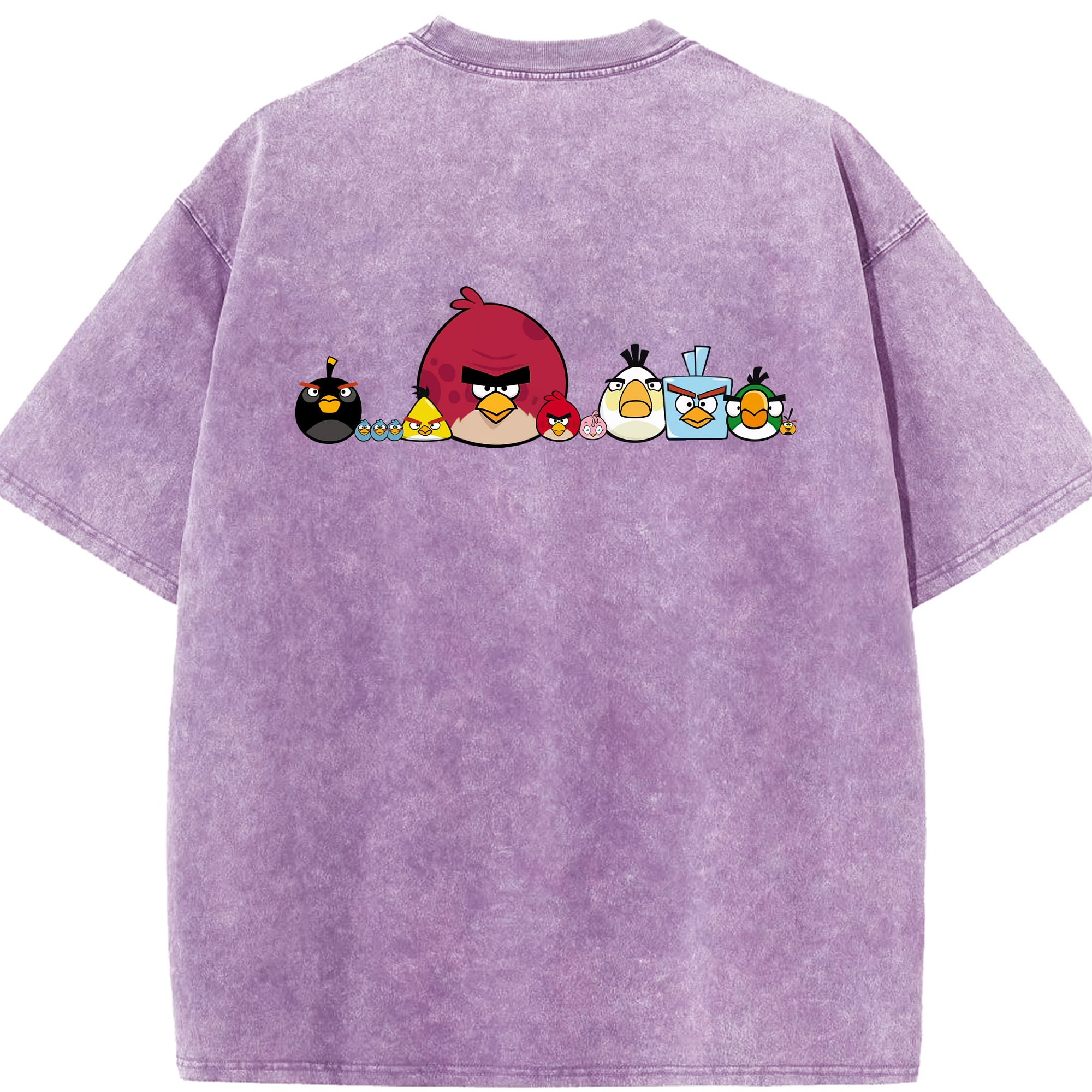 （画像用） Angry Birds アングリーバード 綿100% ヴィンテージ風 半袖Tシャツ（背面プリント）