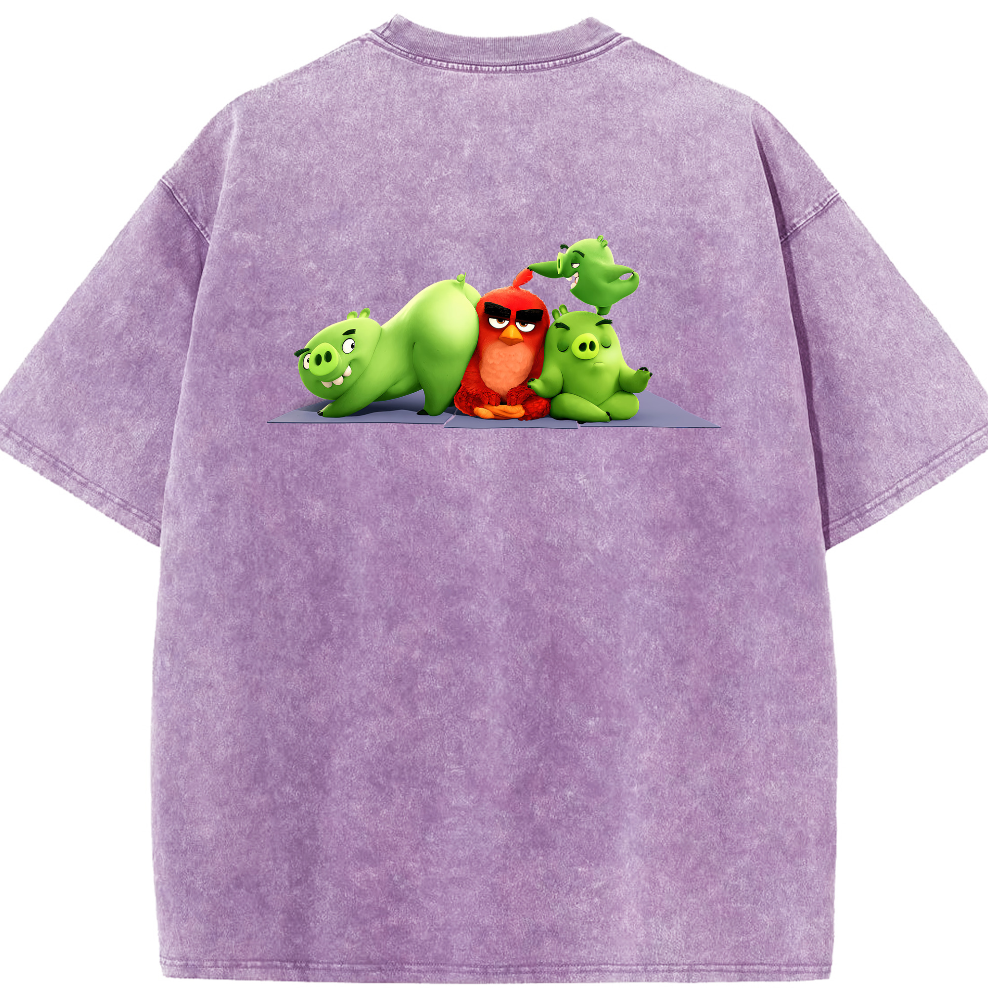 （画像用） Angry Birds アングリーバード 綿100% ヴィンテージ風 半袖Tシャツ（背面プリント）