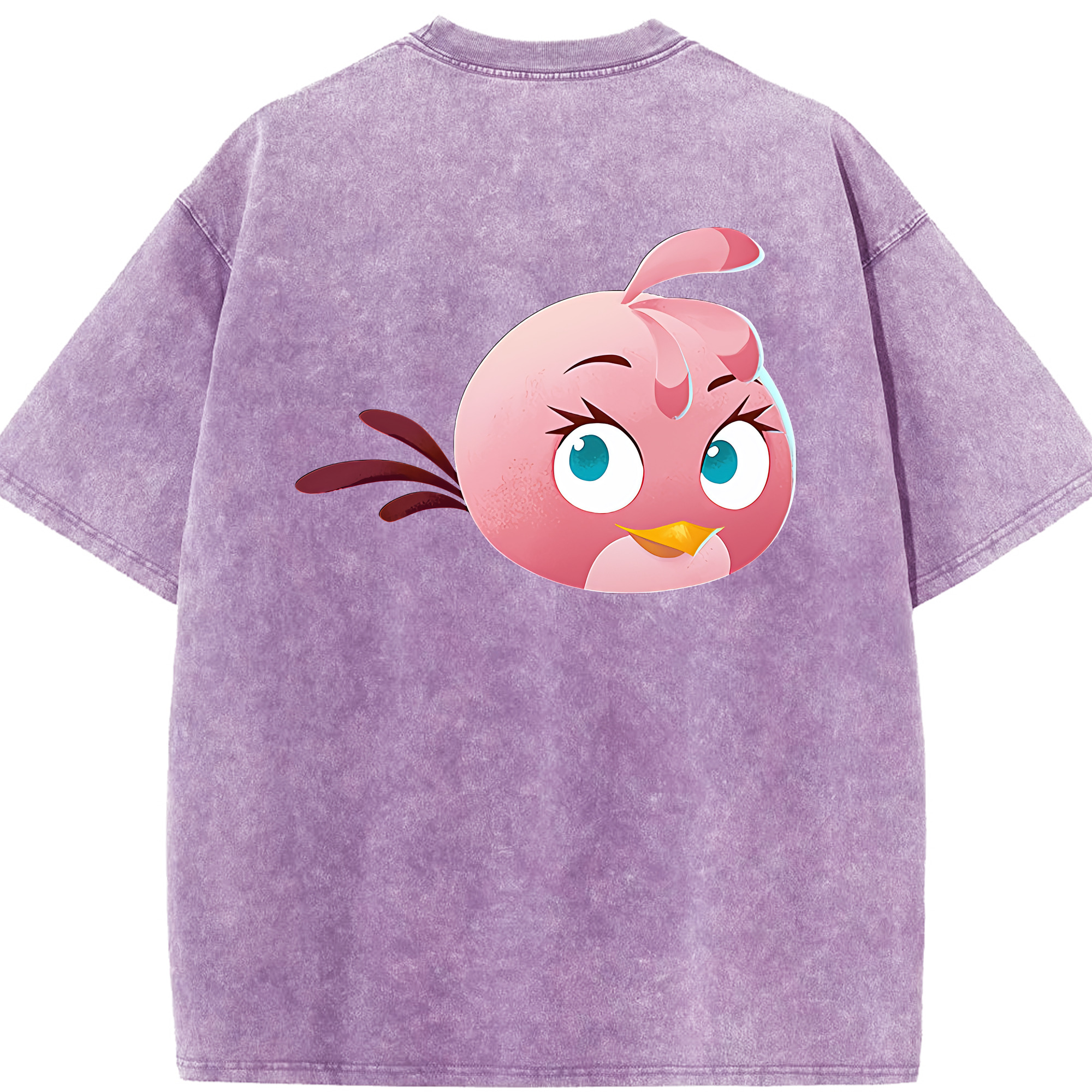 （画像用） Angry Birds アングリーバード 綿100% ヴィンテージ風 半袖Tシャツ（背面プリント）