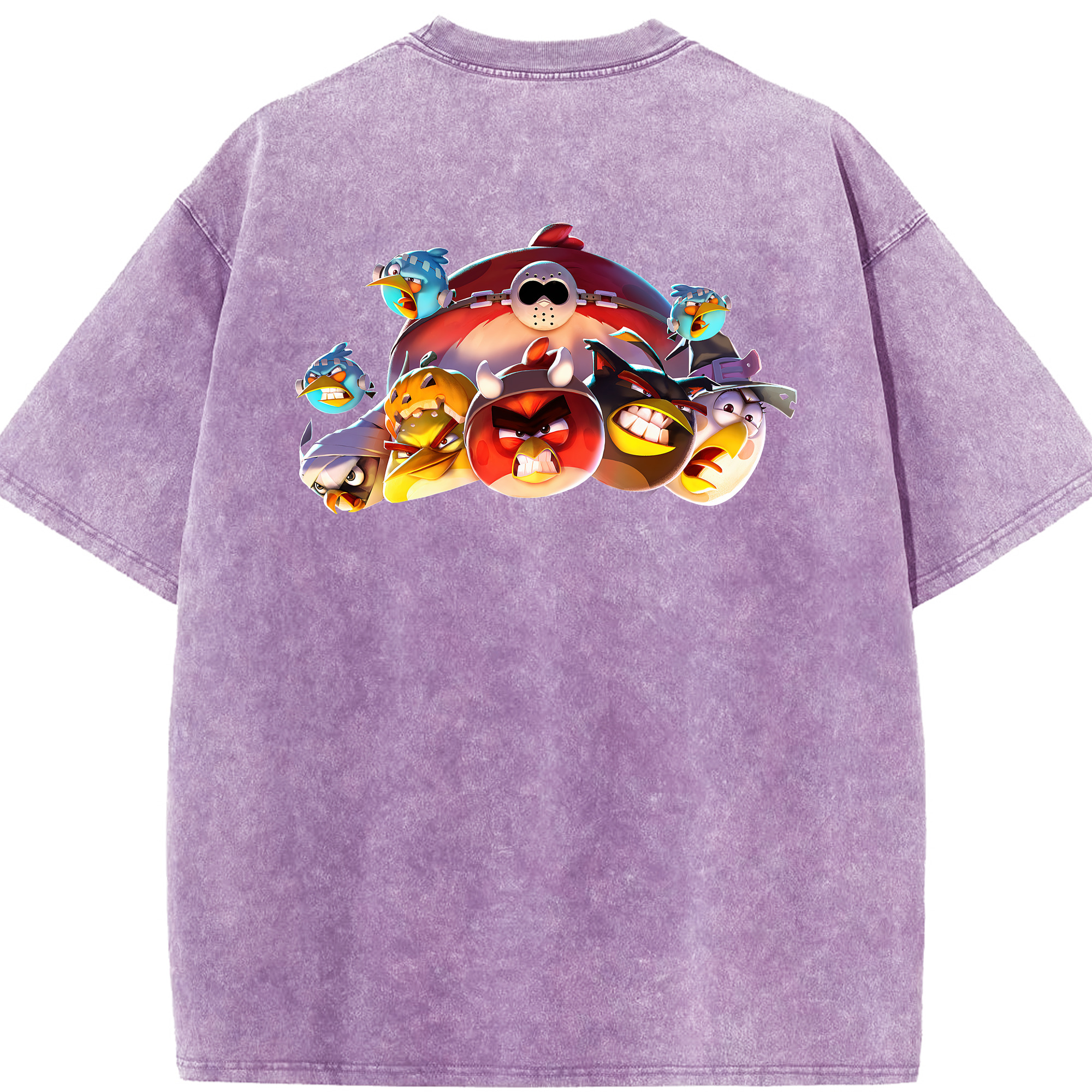 （画像用） Angry Birds アングリーバード 綿100% ヴィンテージ風 半袖Tシャツ（背面プリント）