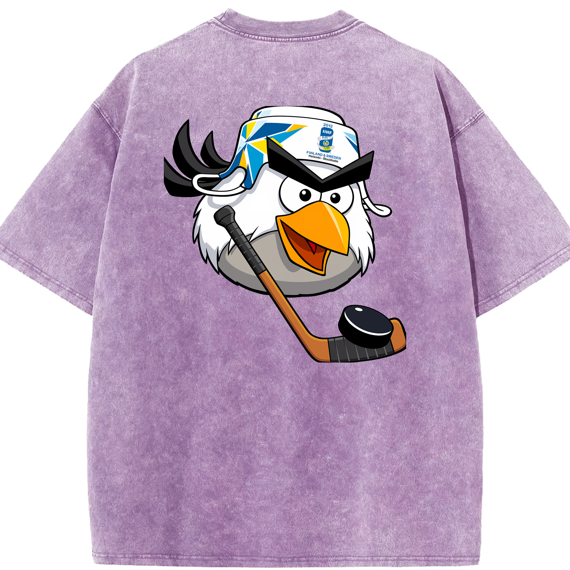 （画像用） Angry Birds アングリーバード 綿100% ヴィンテージ風 半袖Tシャツ（背面プリント）