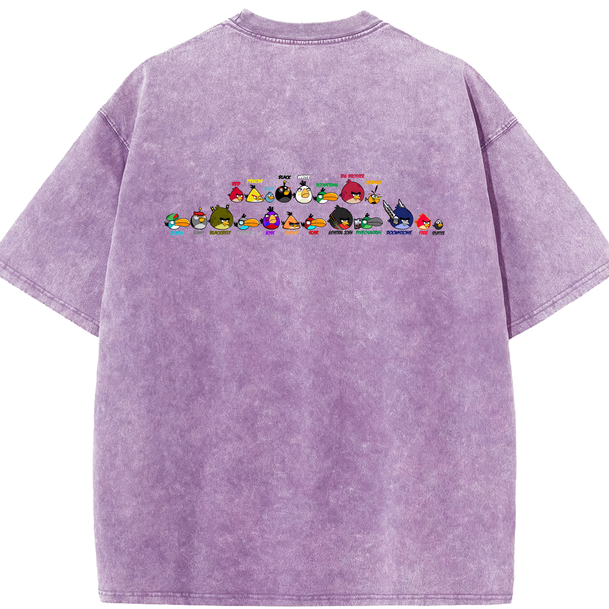 （画像用） Angry Birds アングリーバード 綿100% ヴィンテージ風 半袖Tシャツ（背面プリント）