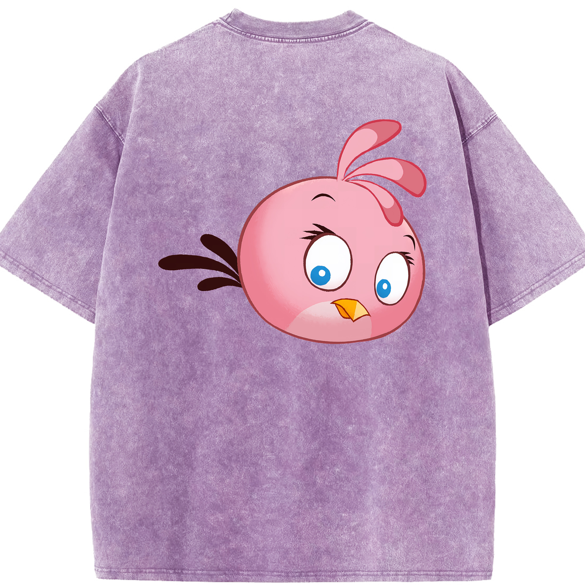 （画像用） Angry Birds アングリーバード 綿100% ヴィンテージ風 半袖Tシャツ（背面プリント）