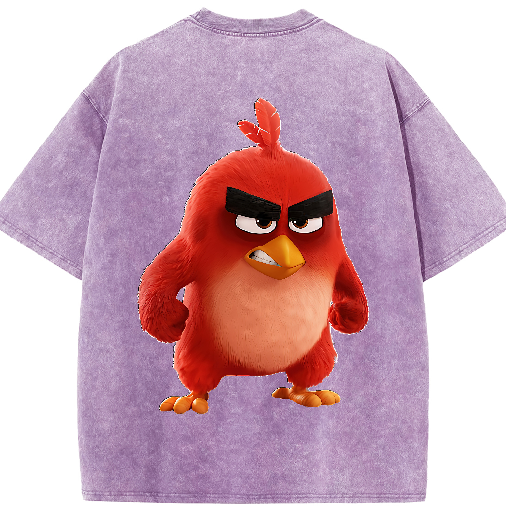 （画像用） Angry Birds アングリーバード 綿100% ヴィンテージ風 半袖Tシャツ（背面プリント）